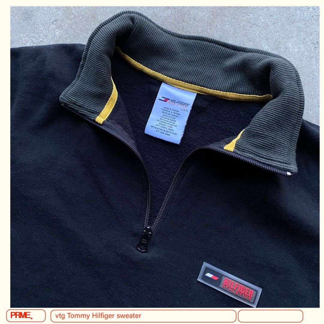 Tommy Hilfiger × Tommy Jeans × Vintage vintage Y2K TOMMY HILFIGER ATHLETICS 1/4 Zip-up sweatshirt Size US L / EU 52-54 / 3 - 8 Thumbnail