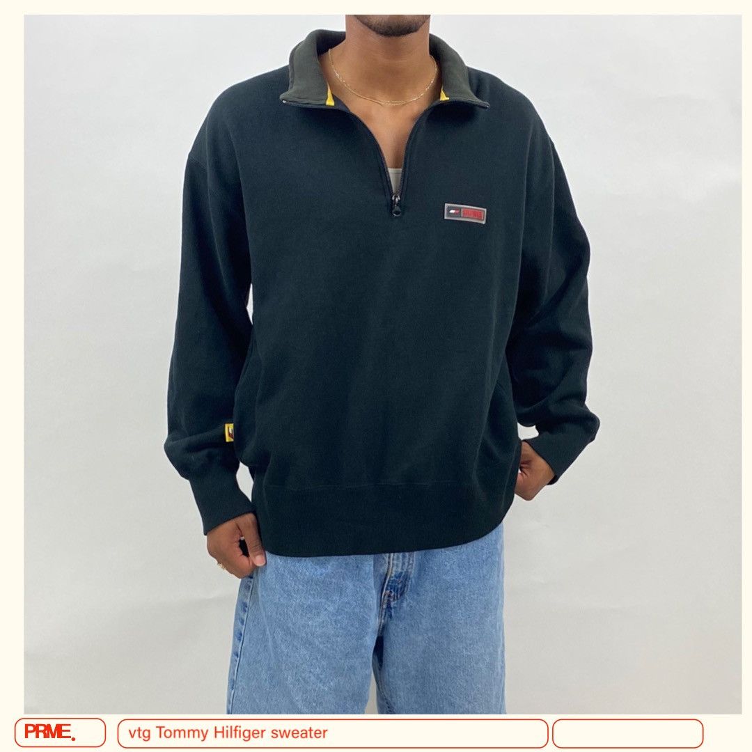 Tommy Hilfiger × Tommy Jeans × Vintage vintage Y2K TOMMY HILFIGER ATHLETICS 1/4 Zip-up sweatshirt Size US L / EU 52-54 / 3 - 1 Thumbnail