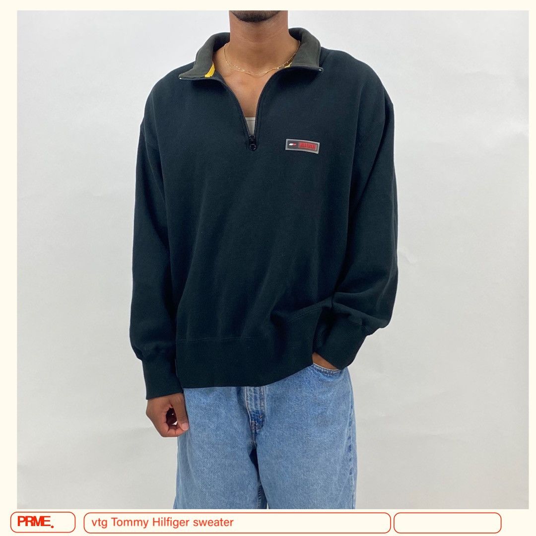 Tommy Hilfiger × Tommy Jeans × Vintage vintage Y2K TOMMY HILFIGER ATHLETICS 1/4 Zip-up sweatshirt Size US L / EU 52-54 / 3 - 3 Thumbnail