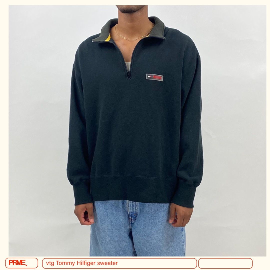 Tommy Hilfiger × Tommy Jeans × Vintage vintage Y2K TOMMY HILFIGER ATHLETICS 1/4 Zip-up sweatshirt Size US L / EU 52-54 / 3 - 4 Thumbnail