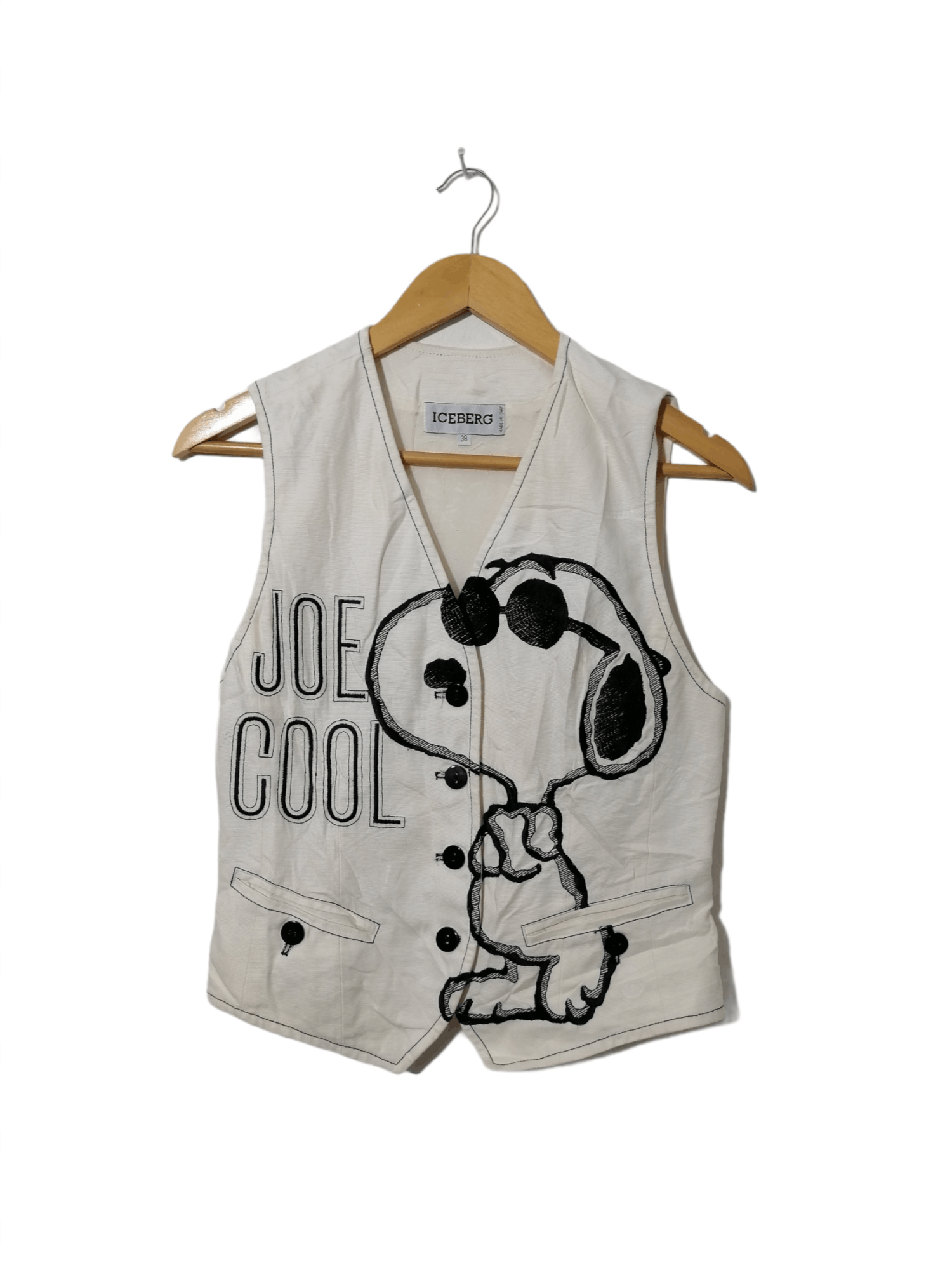 Iceberg Vintage ICEBERG Snoopy Joe Cool Vest Size 38S - 1 Thumbnail