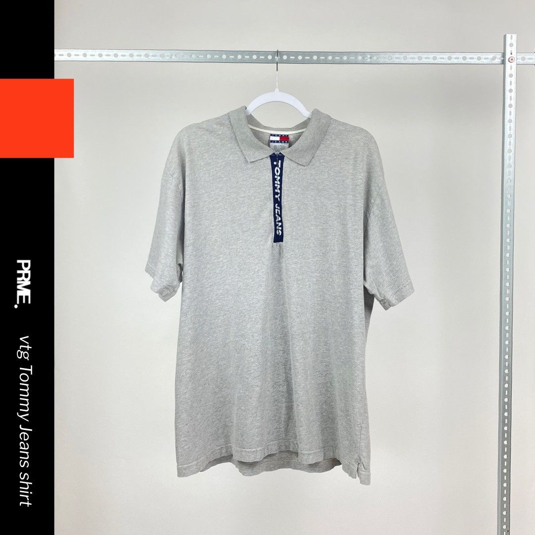 Tommy Hilfiger × Tommy Jeans × Vintage vintage 90s TOMMY HILFIGER JEANS spellout 1/2 Zip Polo shirt Size US XL / EU 56 / 4 - 2 Thumbnail