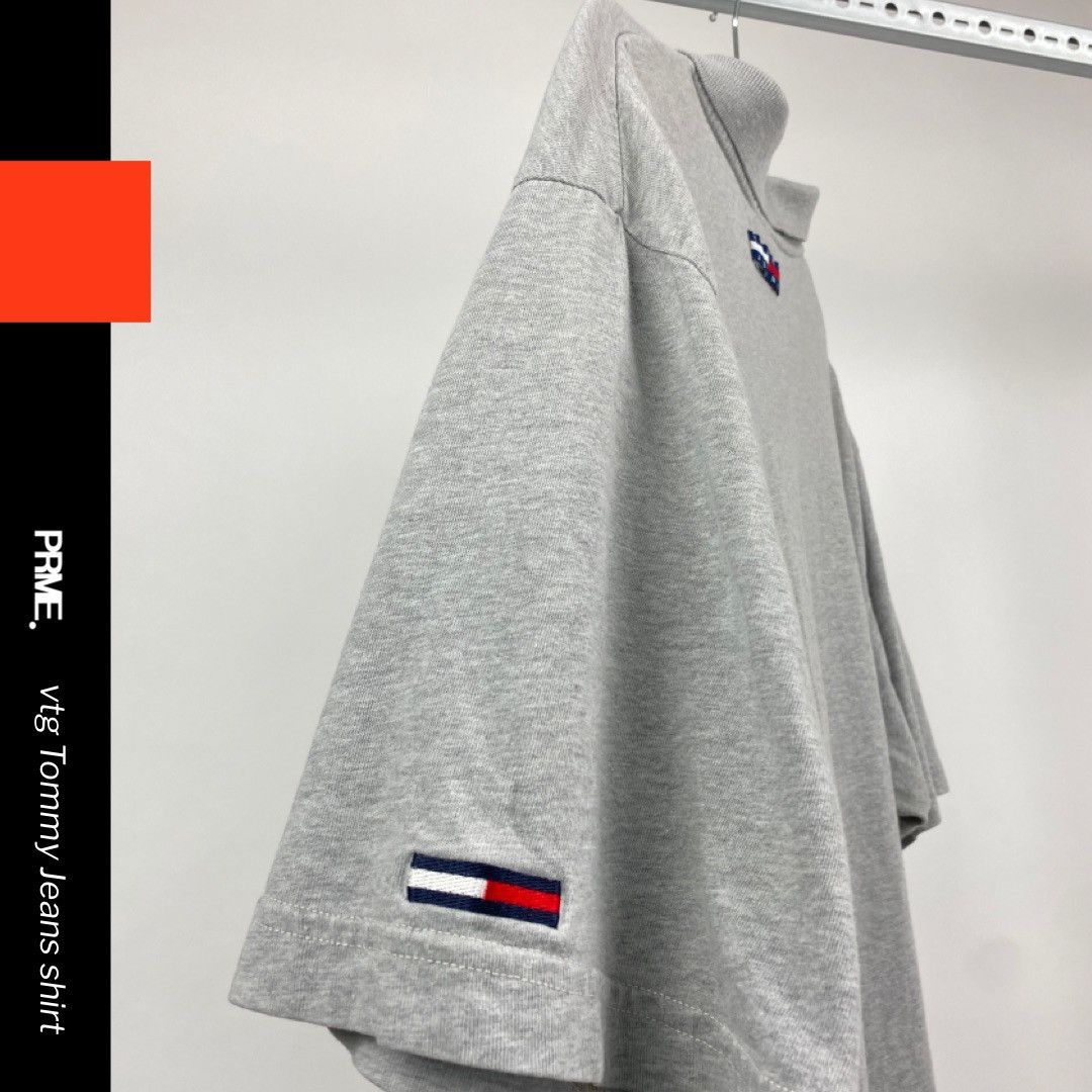 Tommy Hilfiger × Tommy Jeans × Vintage vintage 90s TOMMY HILFIGER JEANS spellout 1/2 Zip Polo shirt Size US XL / EU 56 / 4 - 5 Thumbnail