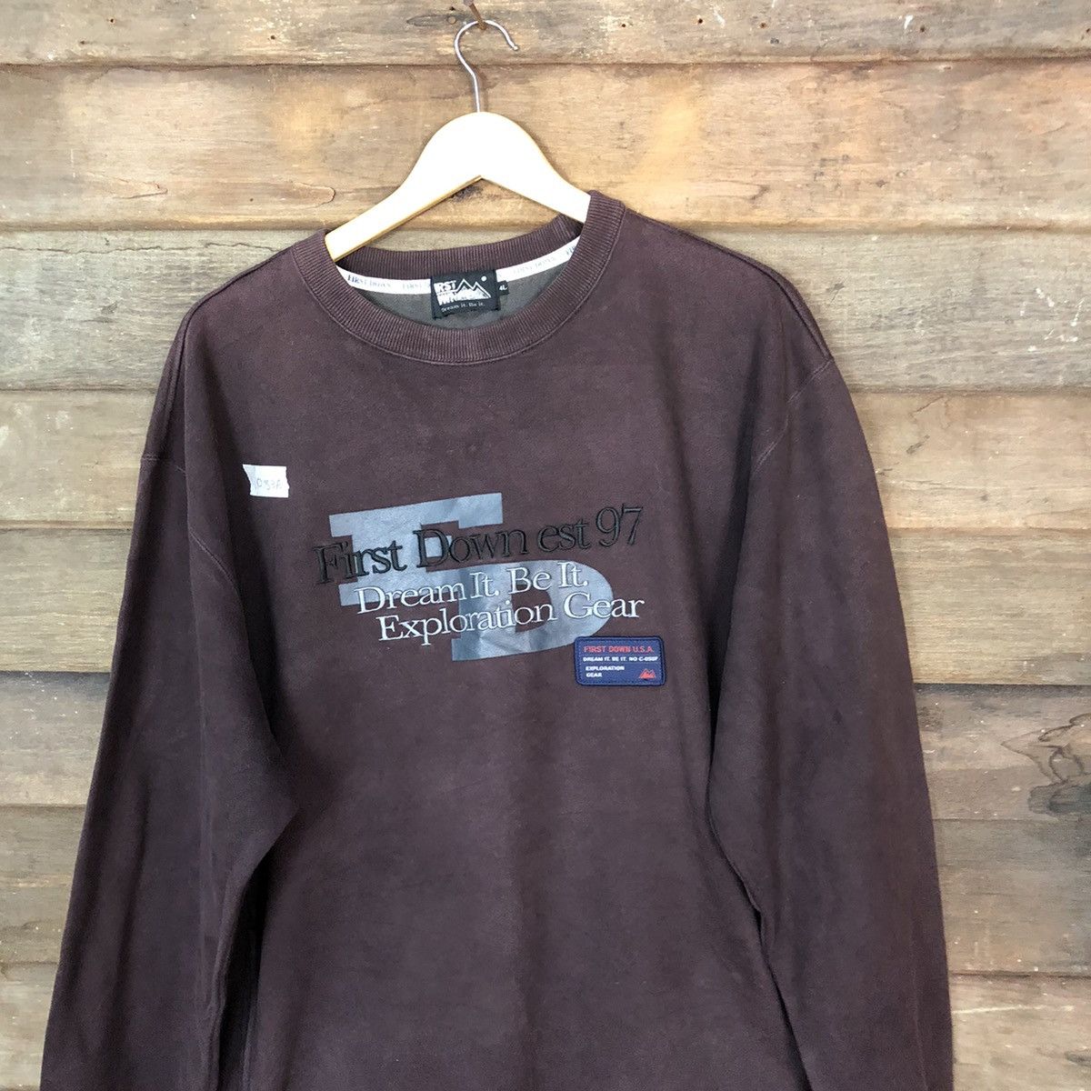 Japanese Brand First Down Dark Brown Sweatshirt #083B Size US XL / EU 56 / 4 - 2 Thumbnail