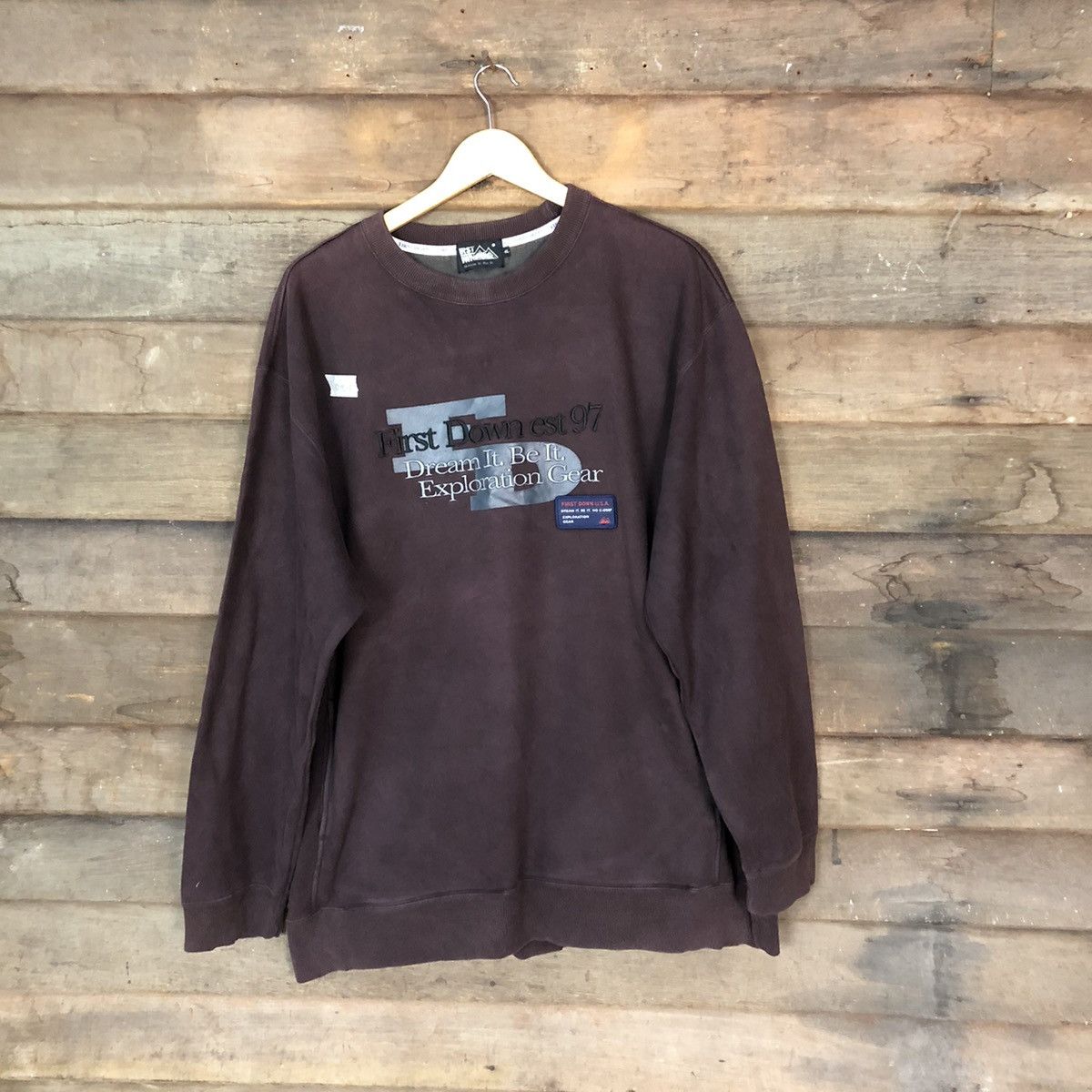 Japanese Brand First Down Dark Brown Sweatshirt #083B Size US XL / EU 56 / 4 - 1 Thumbnail