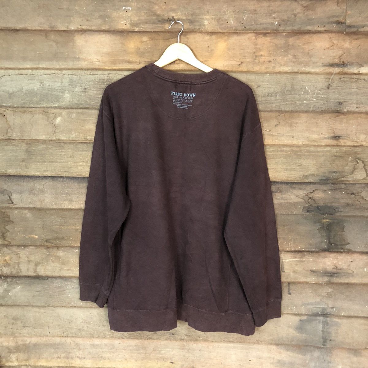 Japanese Brand First Down Dark Brown Sweatshirt #083B Size US XL / EU 56 / 4 - 10 Thumbnail