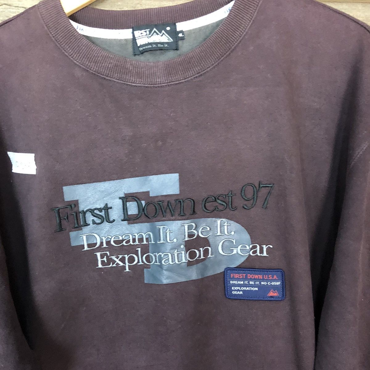 Japanese Brand First Down Dark Brown Sweatshirt #083B Size US XL / EU 56 / 4 - 6 Thumbnail