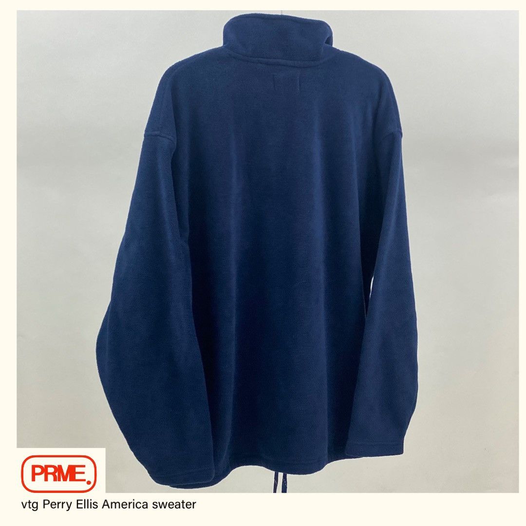 Perry Ellis vintage 90s PERRY ELLIS AMERICA 1/4 Zip Fleece pullover Size US L / EU 52-54 / 3 - 8 Thumbnail