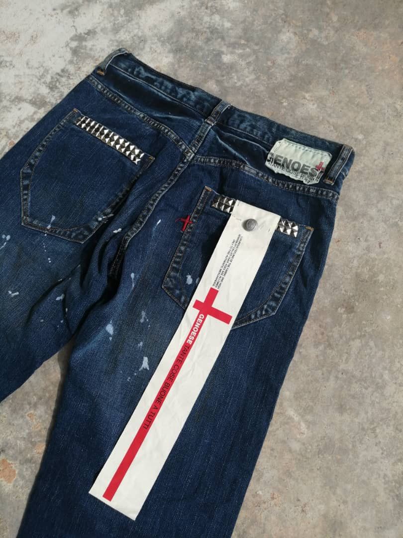 Japanese Brand RARE🔥Japanese Rusty Distress Geneose Printed Denim Size US 31 - 12 Thumbnail