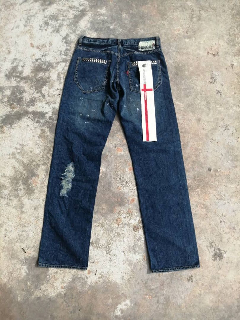 Japanese Brand RARE🔥Japanese Rusty Distress Geneose Printed Denim Size US 31 - 2 Thumbnail