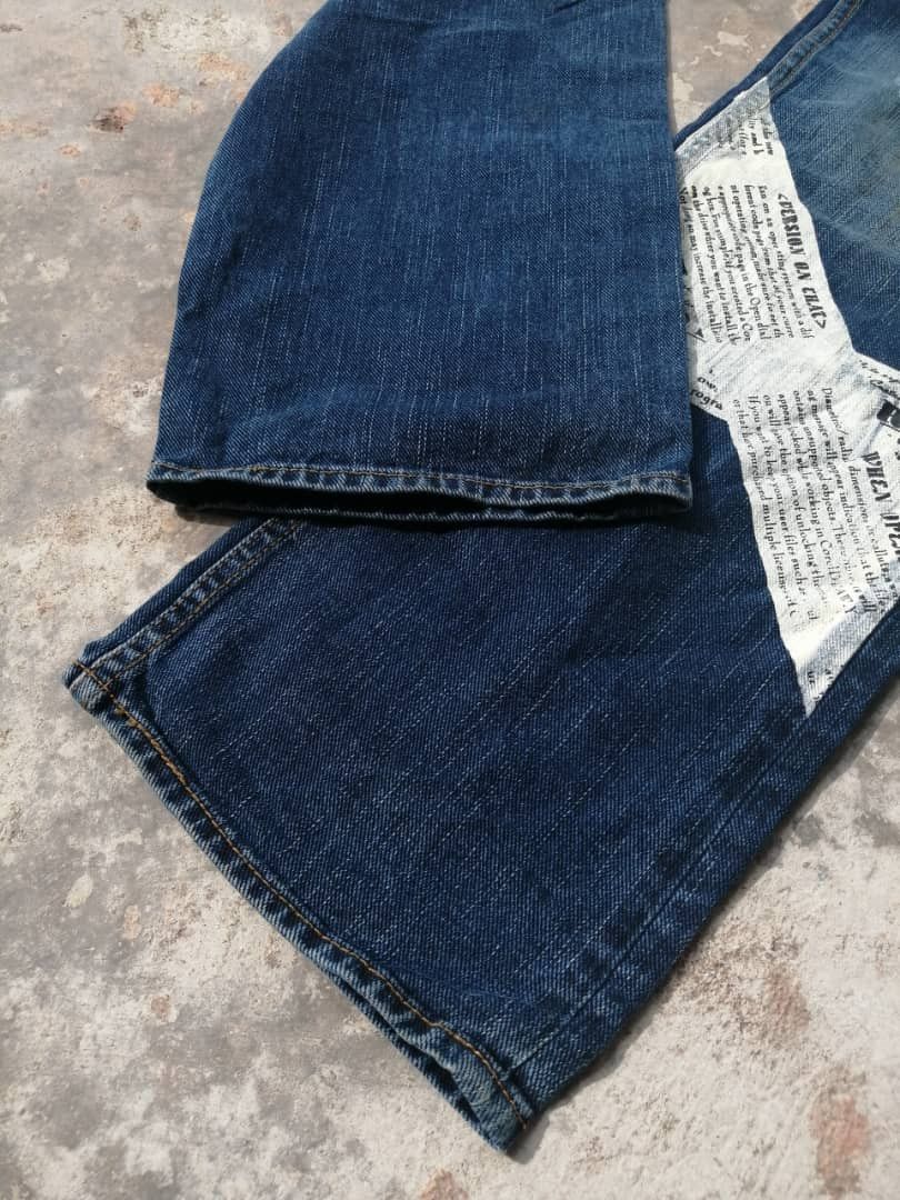 Japanese Brand RARE🔥Japanese Rusty Distress Geneose Printed Denim Size US 31 - 6 Thumbnail