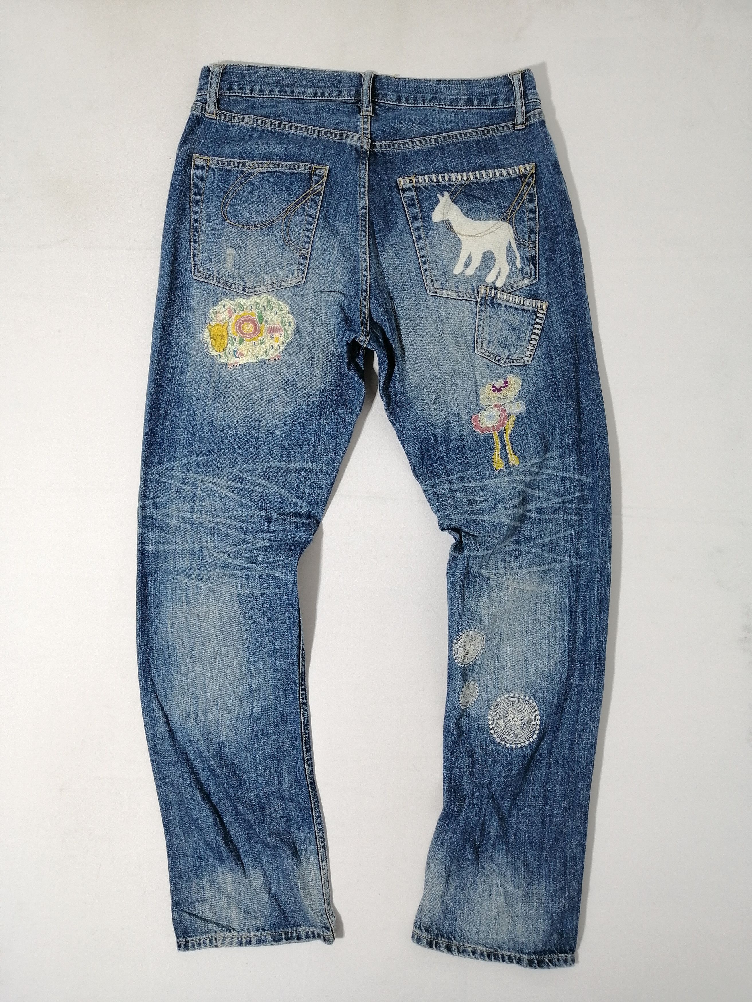 Japanese Brand As Known As De Base Nice Embroided Denim Jeans Size US 32 / EU 48 - 2 Thumbnail