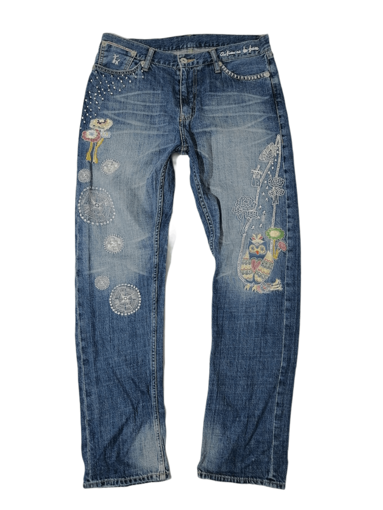 Japanese Brand As Known As De Base Nice Embroided Denim Jeans Size US 32 / EU 48 - 1 Thumbnail