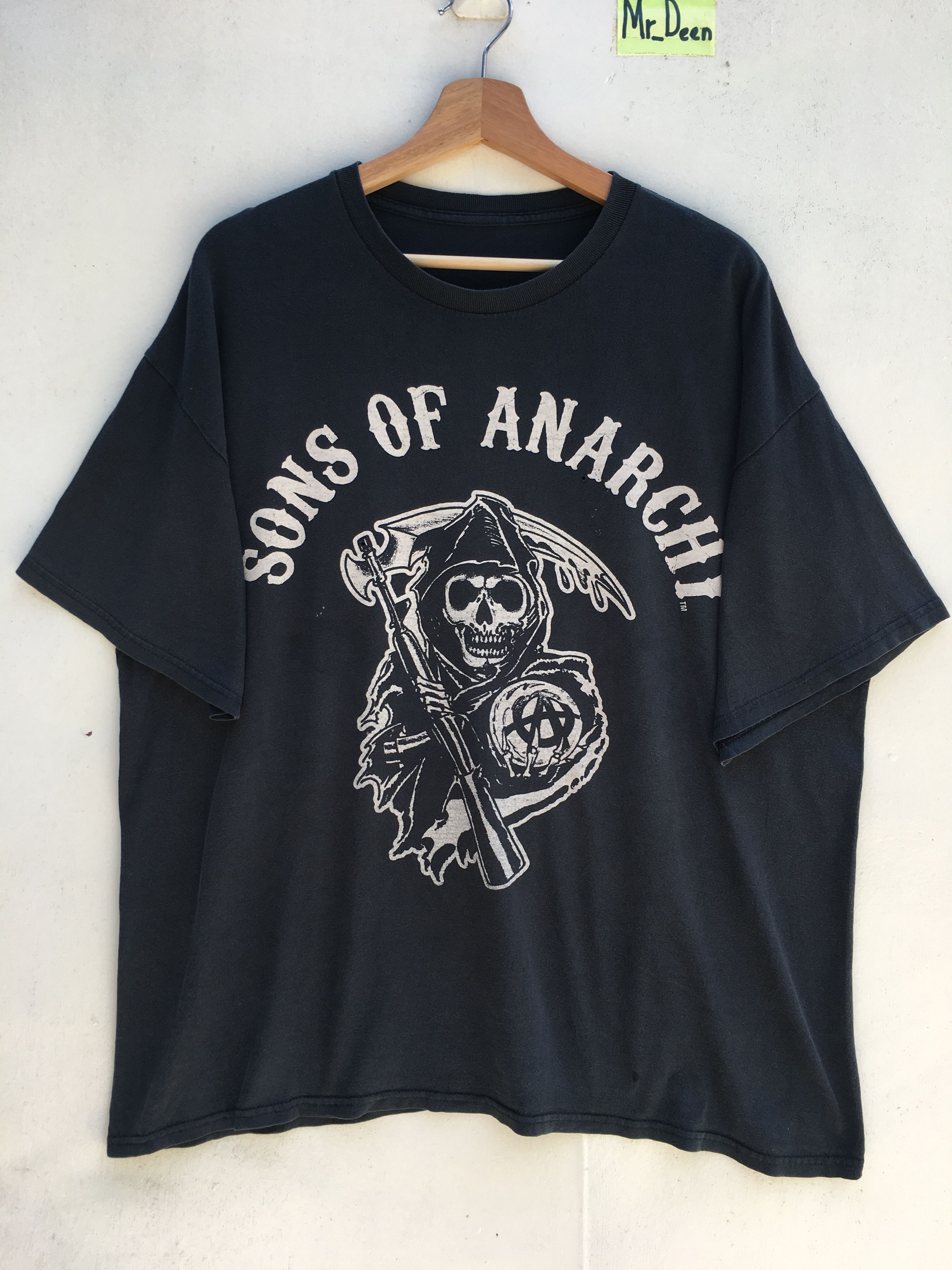 Image of Movie x Vintage 90's Sons Of Anarchy Logo Tshirt Black, Men's (Size XL)