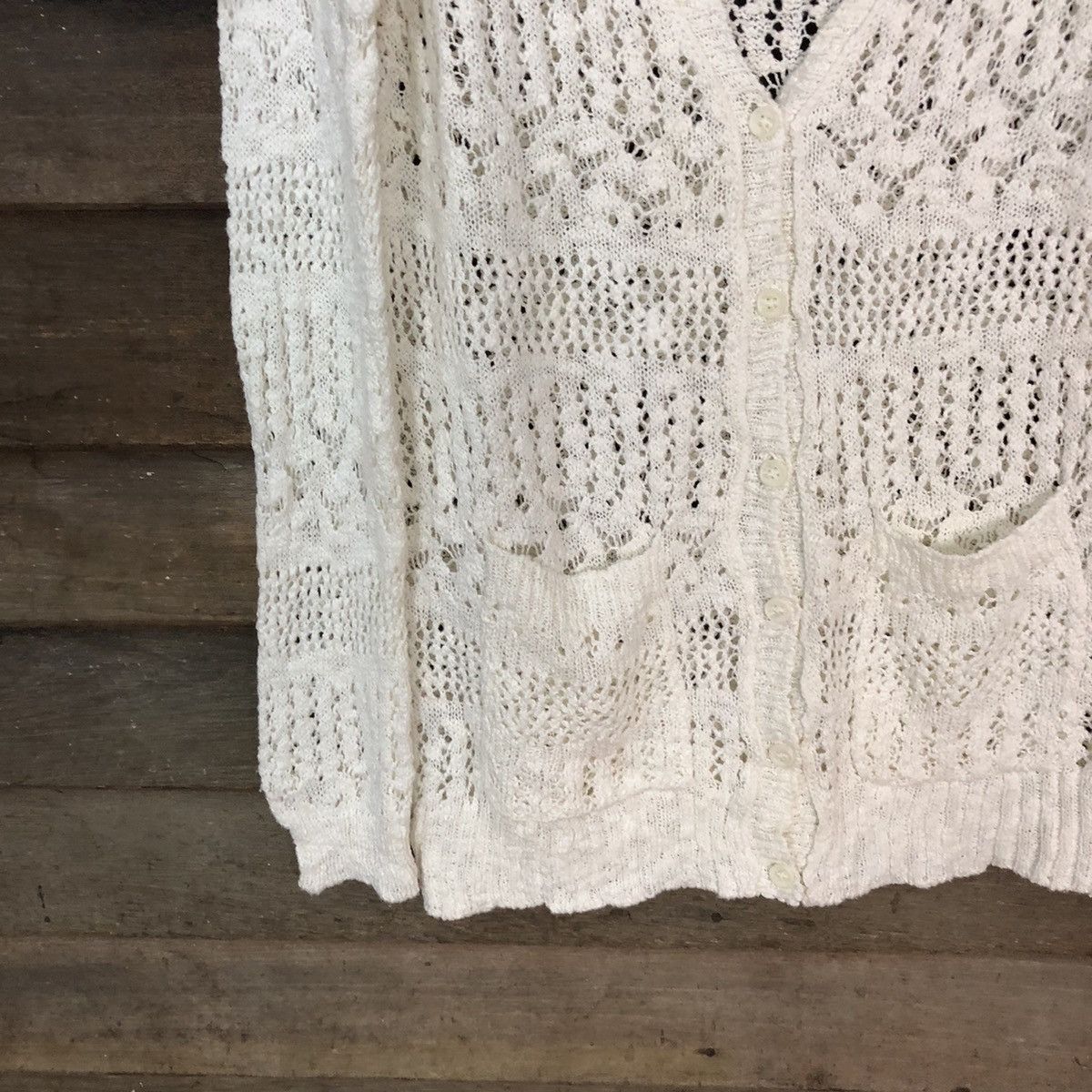 Aeropostale Aeropostale White Cardigan crochet meashnet #424B Size L / US 10 / IT 46 - 4 Thumbnail