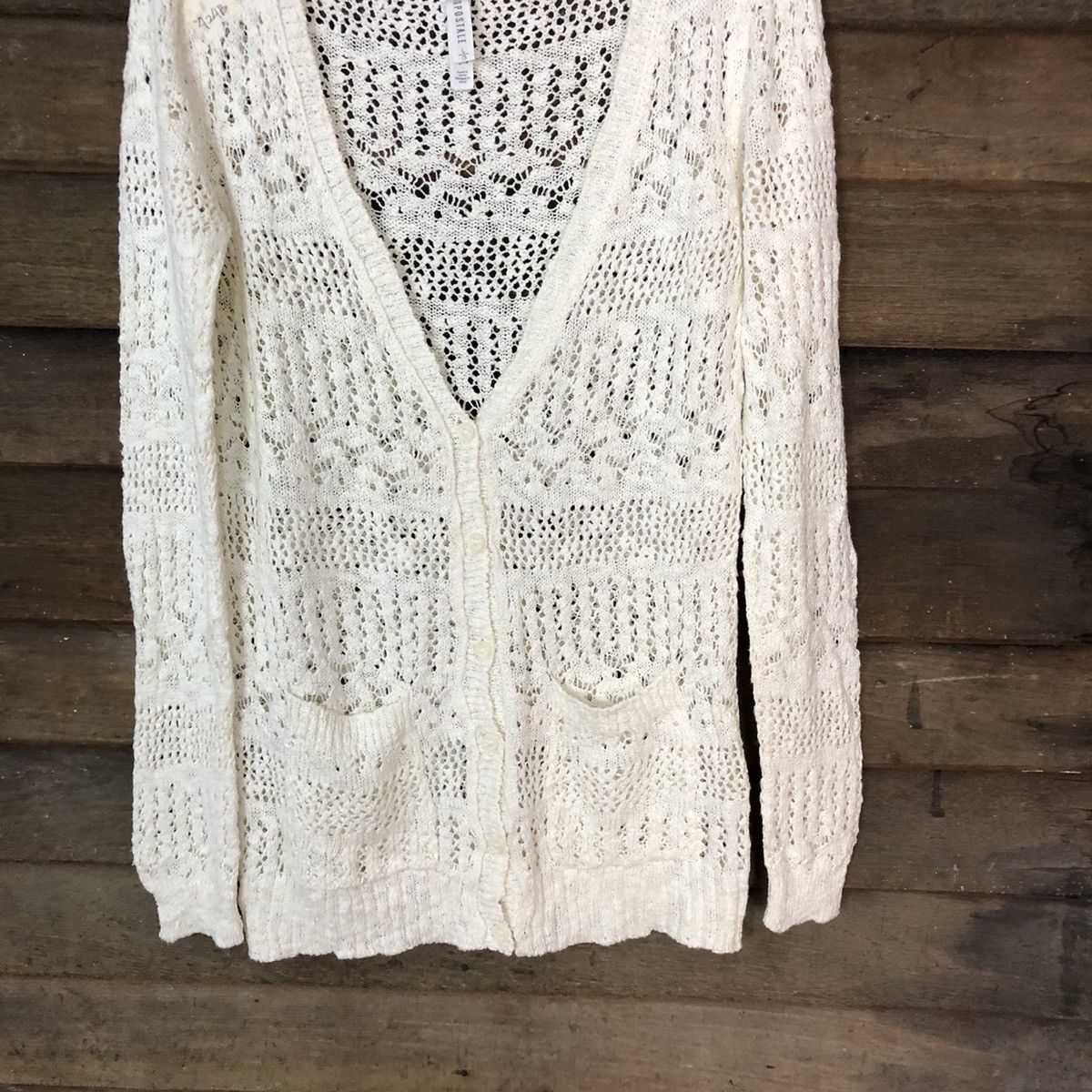 Aeropostale Aeropostale White Cardigan crochet meashnet #424B Size L / US 10 / IT 46 - 3 Thumbnail
