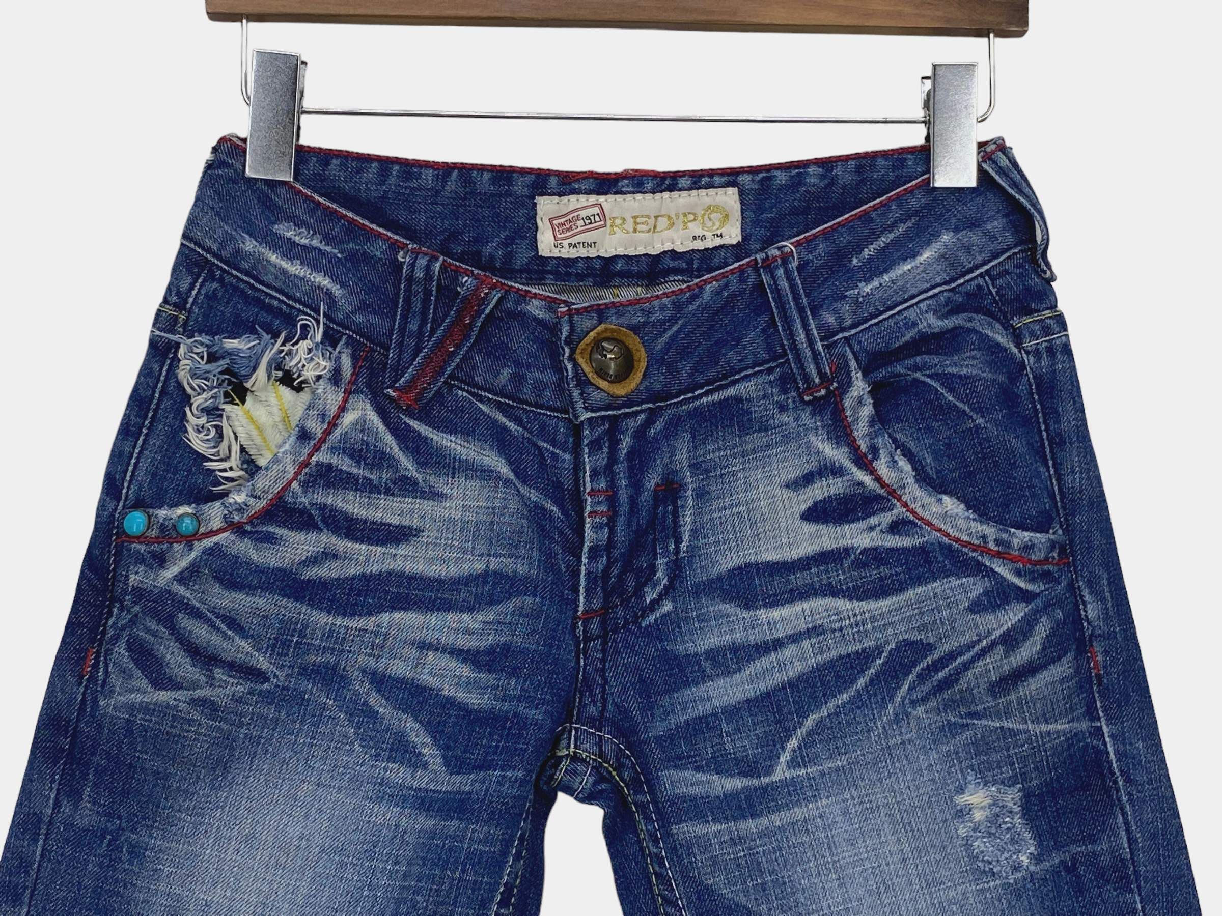 Japanese Brand Red Pepper Bootcut Flare Jeans Japanese Embroidered Jeans Size 28" / US 6 / IT 42 - 3 Thumbnail