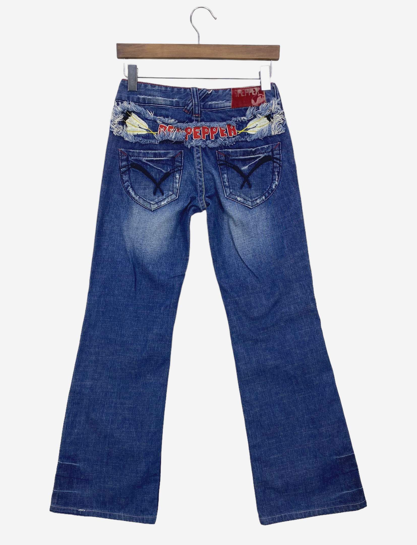 Japanese Brand Red Pepper Bootcut Flare Jeans Japanese Embroidered Jeans Size 28" / US 6 / IT 42 - 1 Thumbnail