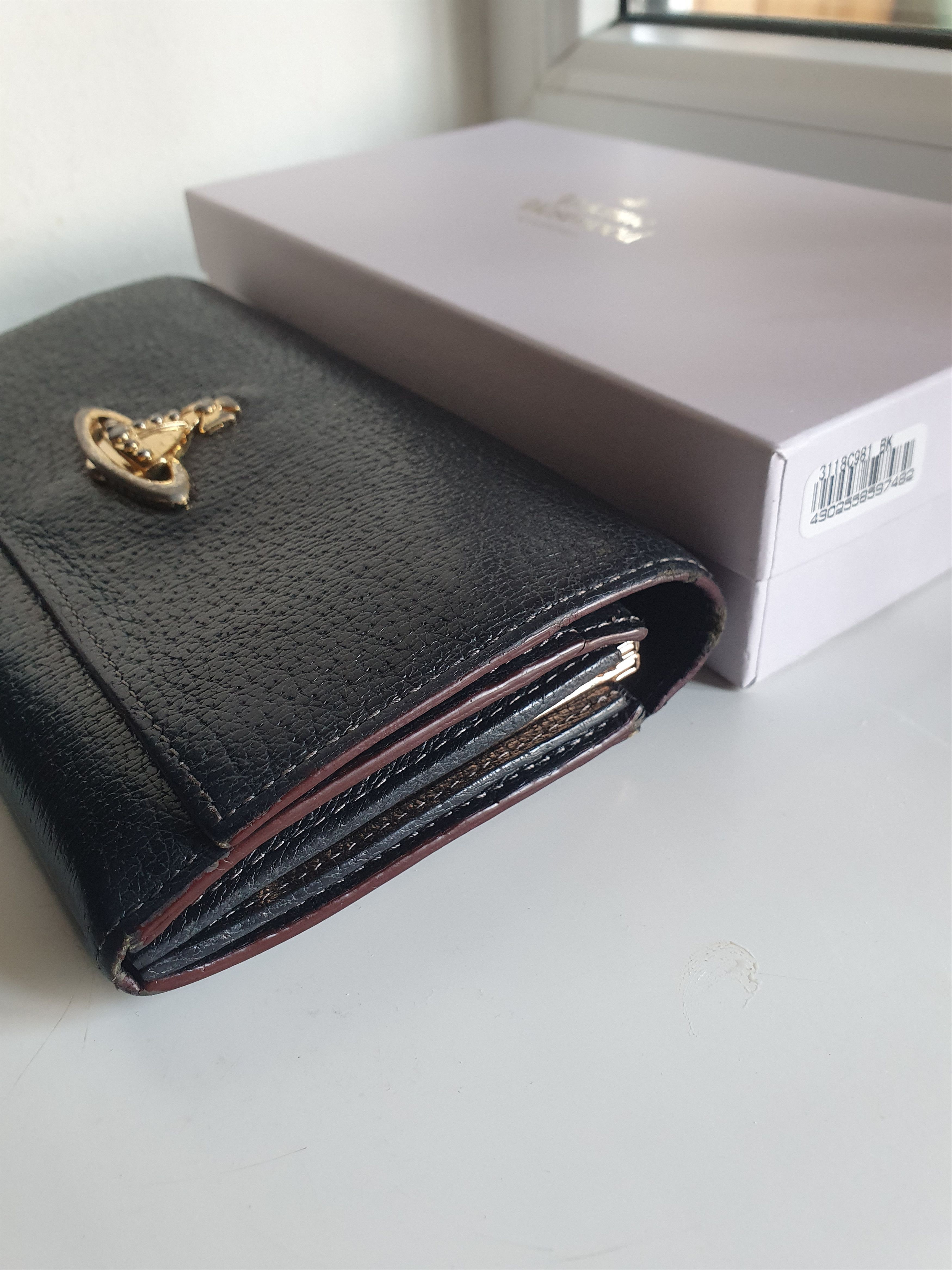Vivienne Westwood Vivienne Westwood Black Orb Y2k Big Black Leather Wallet Size ONE SIZE - 3 Thumbnail