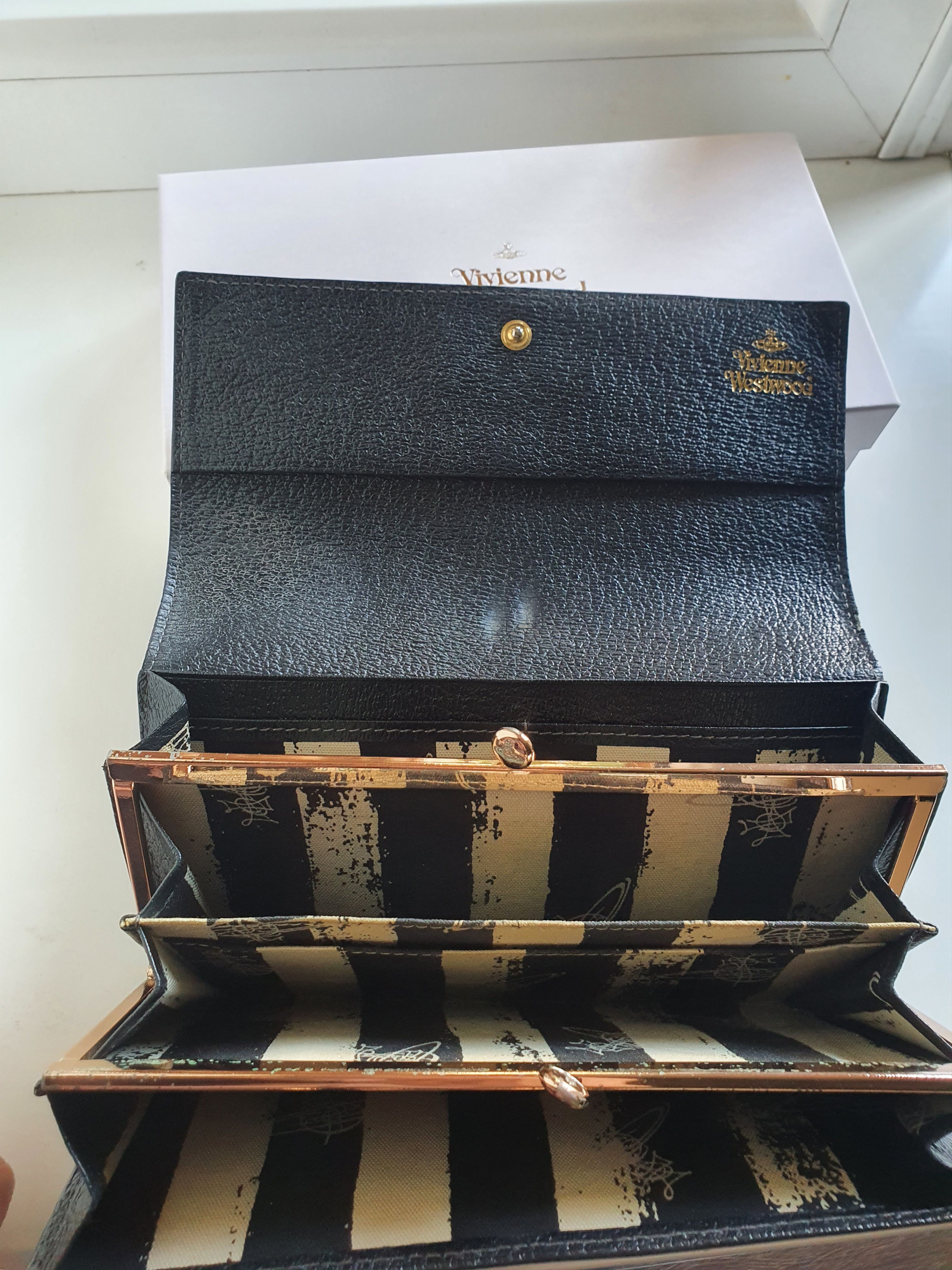 Vivienne Westwood Vivienne Westwood Black Orb Y2k Big Black Leather Wallet Size ONE SIZE - 10 Thumbnail