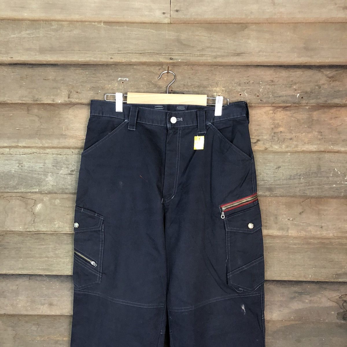 Japanese Brand DLL Jawin Blue Cargo Multipocket Pants #1369 Size US 31 - 2 Thumbnail