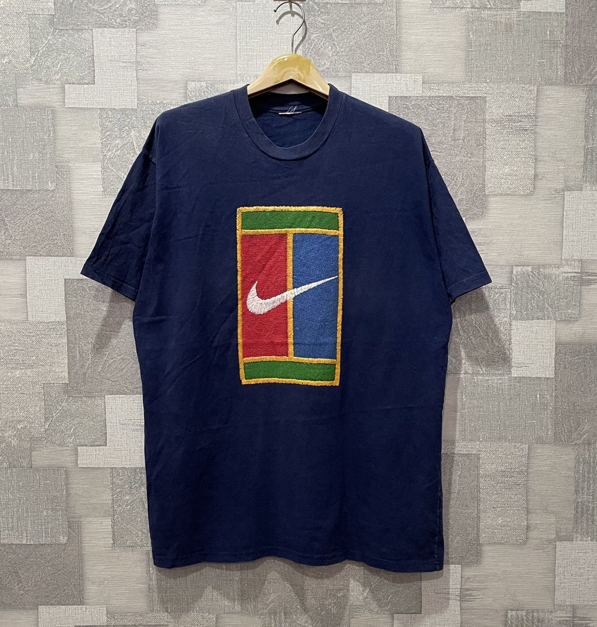 Nike × Vintage Vintage NIKE TENNIS nike court big logo spellout Size US L / EU 52-54 / 3 - 1 Thumbnail