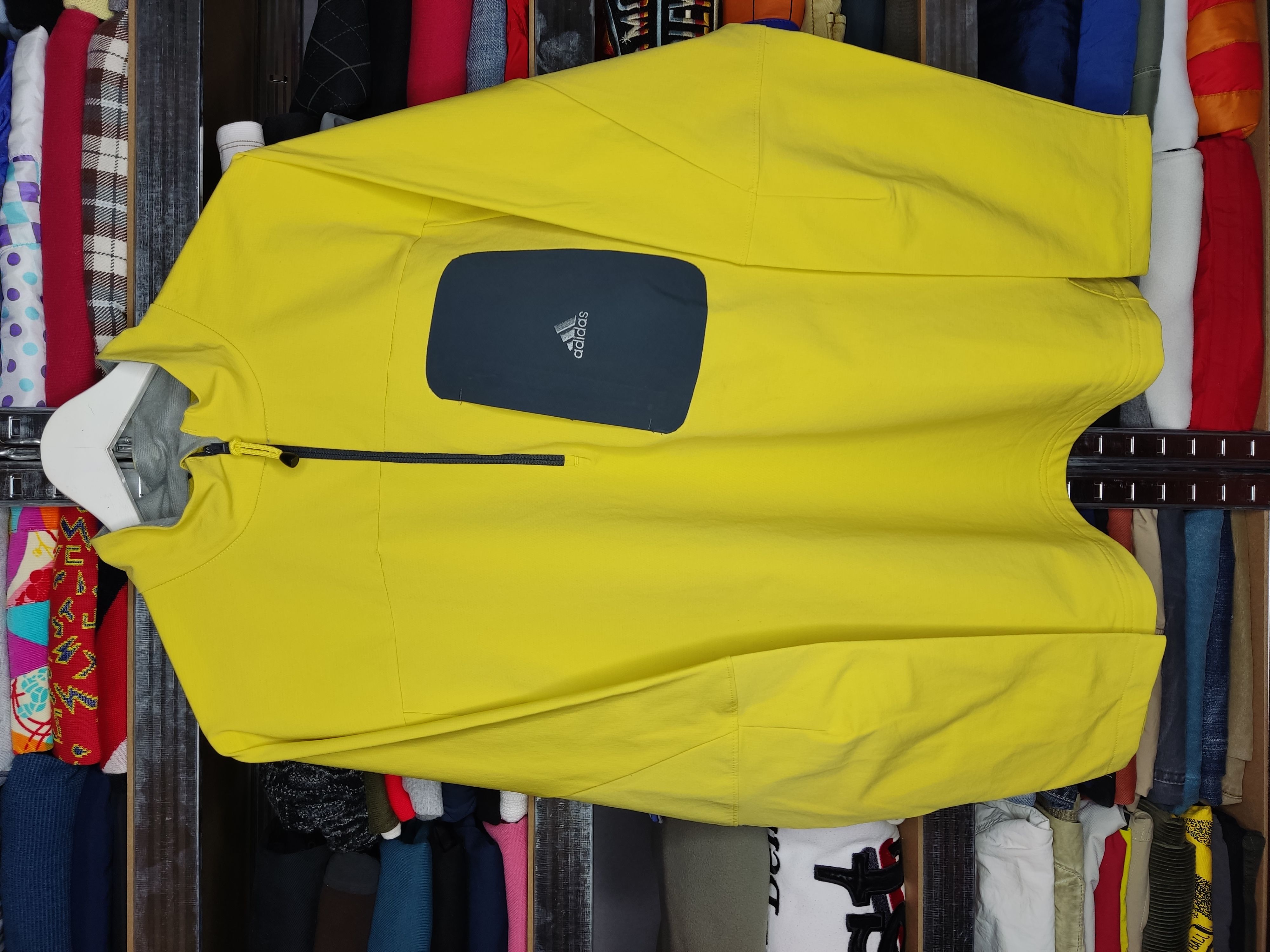 Pre-owned Adidas X Vintage Adidas Vintage Soft Jacket / Sweatshirt Zip 1/4 Y2k Drill In Yellow