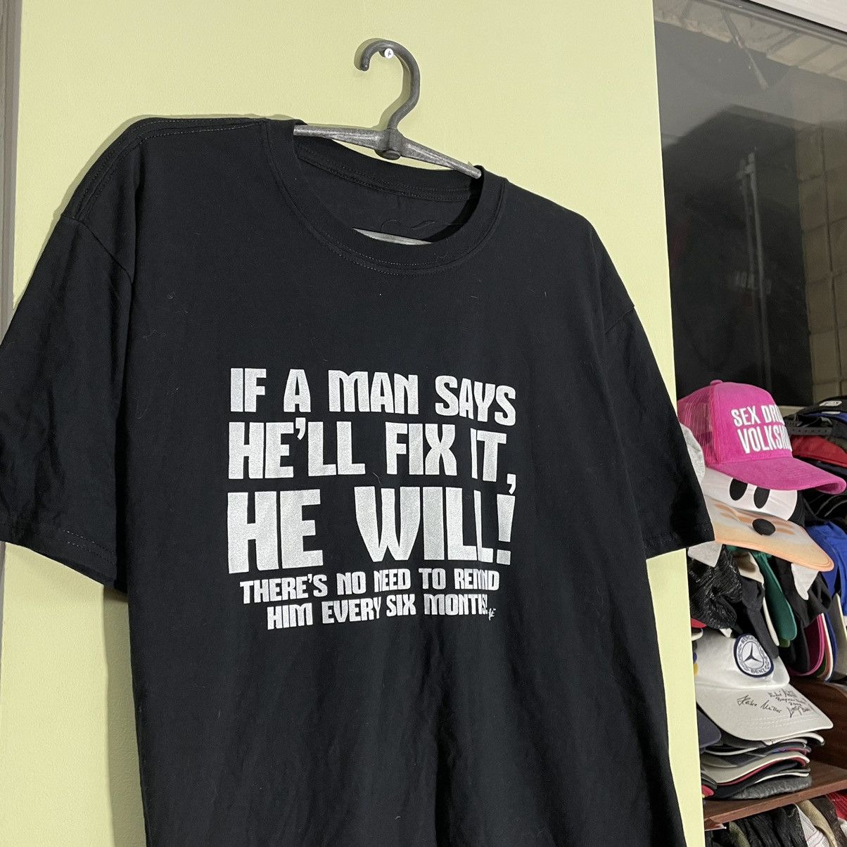 Vintage Vintage 90s Graphic Humor Tee Black Single Stitch Cropped L Size US L / EU 52-54 / 3 - 4 Thumbnail