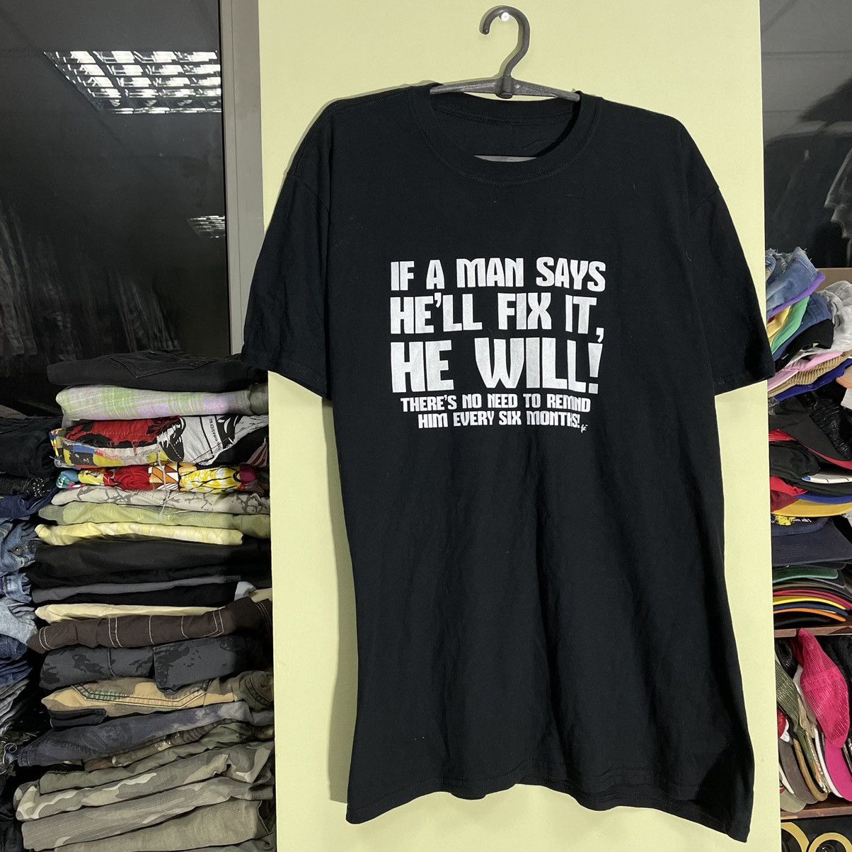 Vintage Vintage 90s Graphic Humor Tee Black Single Stitch Cropped L Size US L / EU 52-54 / 3 - 3 Thumbnail