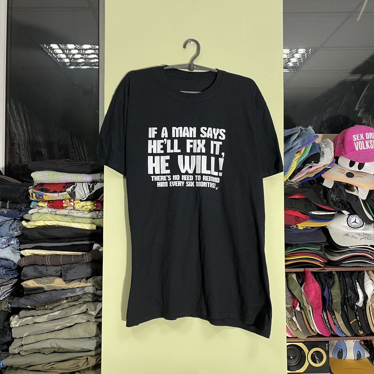 Vintage Vintage 90s Graphic Humor Tee Black Single Stitch Cropped L Size US L / EU 52-54 / 3 - 1 Thumbnail