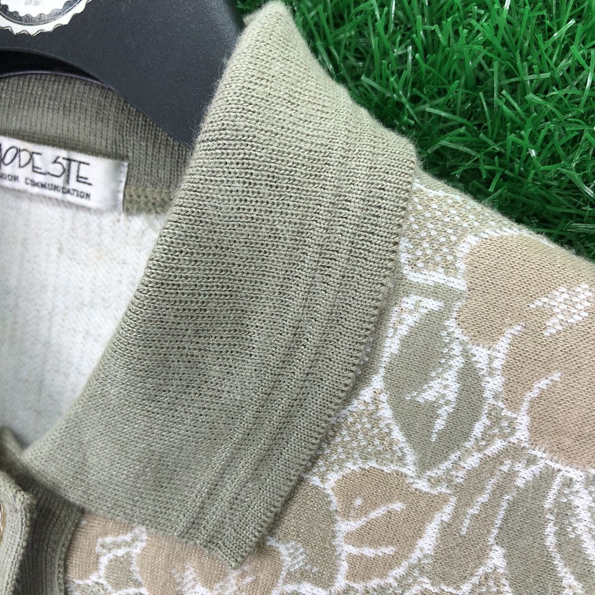 Aran Isles Knitwear × Japanese Brand × Vintage Vintage 90's Polo Knit Shirt Button up Quarter Sleeve Size M / US 6-8 / IT 42-44 - 7 Thumbnail