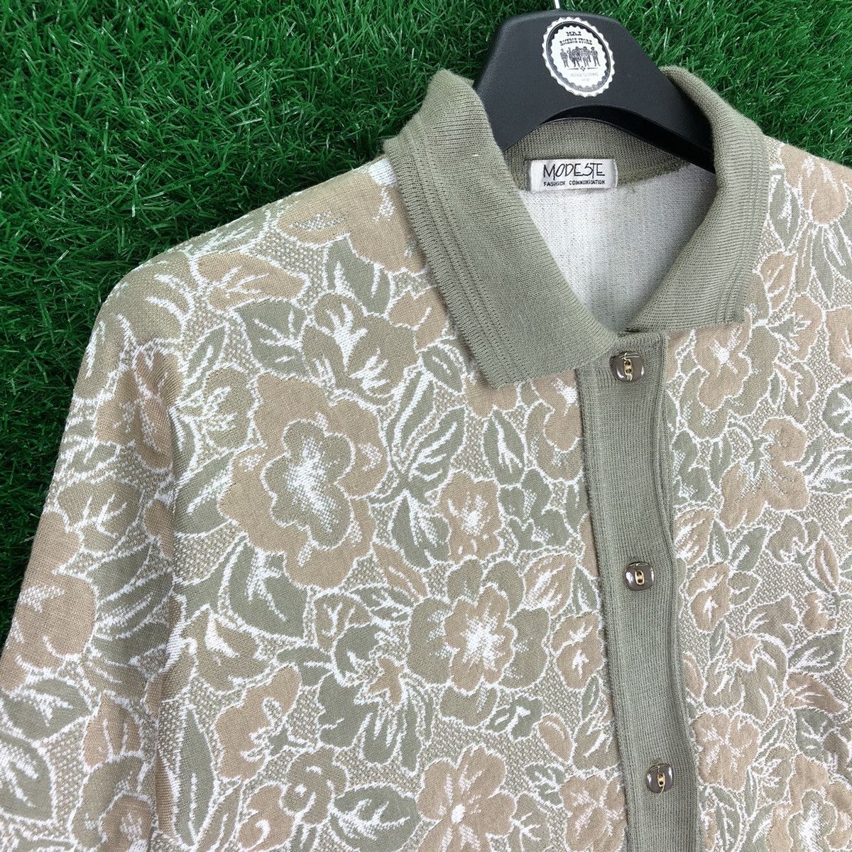 Aran Isles Knitwear × Japanese Brand × Vintage Vintage 90's Polo Knit Shirt Button up Quarter Sleeve Size M / US 6-8 / IT 42-44 - 2 Thumbnail
