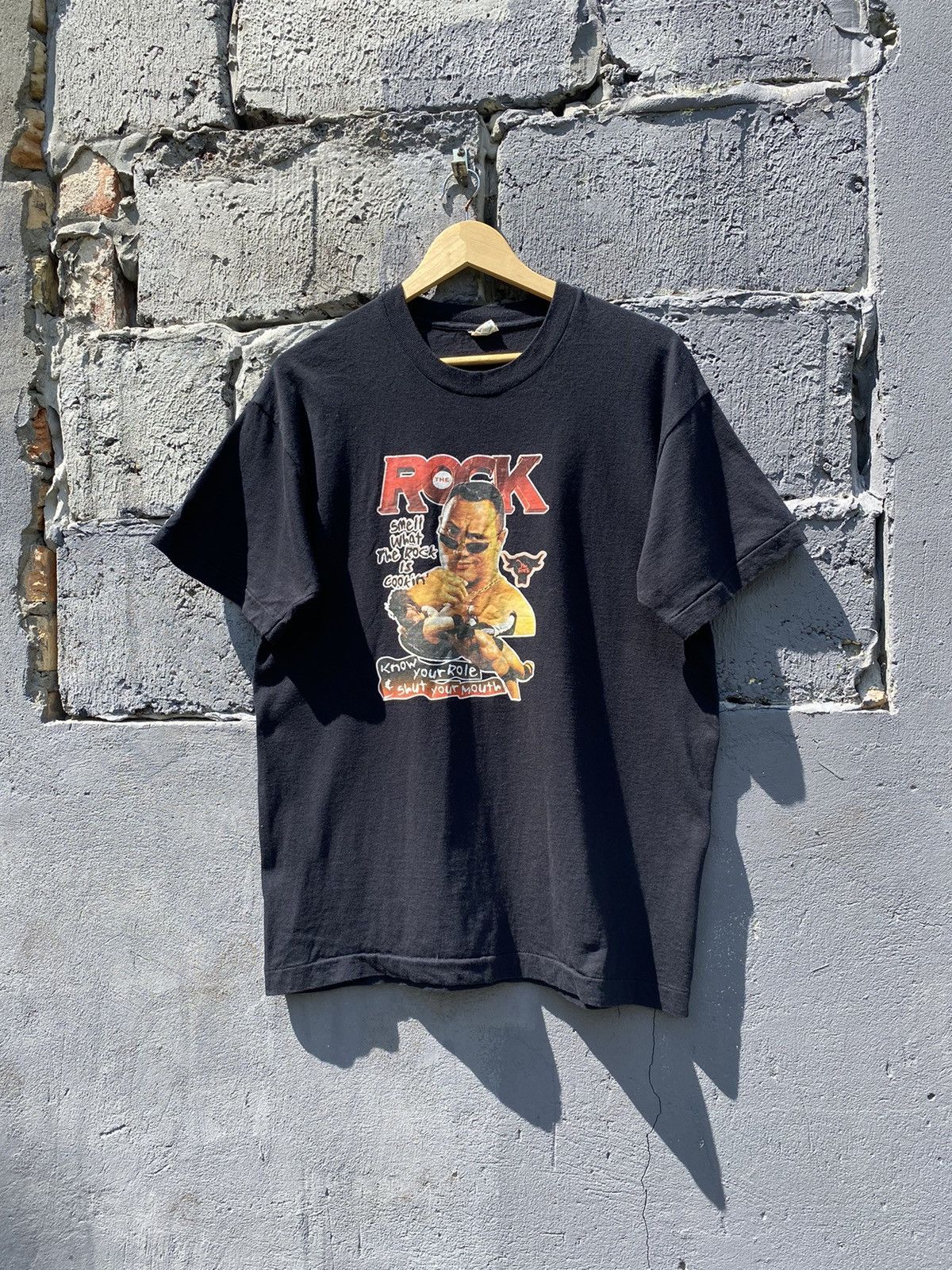 Band Tees × Vintage × WWF FREE SHIP‼️ Vintage 90s The Rock Dwayne Johnson Wrestling Tee Size US M / EU 48-50 / 2 - 1 Thumbnail