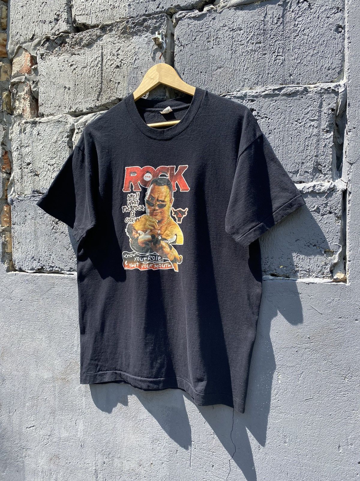 Band Tees × Vintage × WWF FREE SHIP‼️ Vintage 90s The Rock Dwayne Johnson Wrestling Tee Size US M / EU 48-50 / 2 - 2 Thumbnail