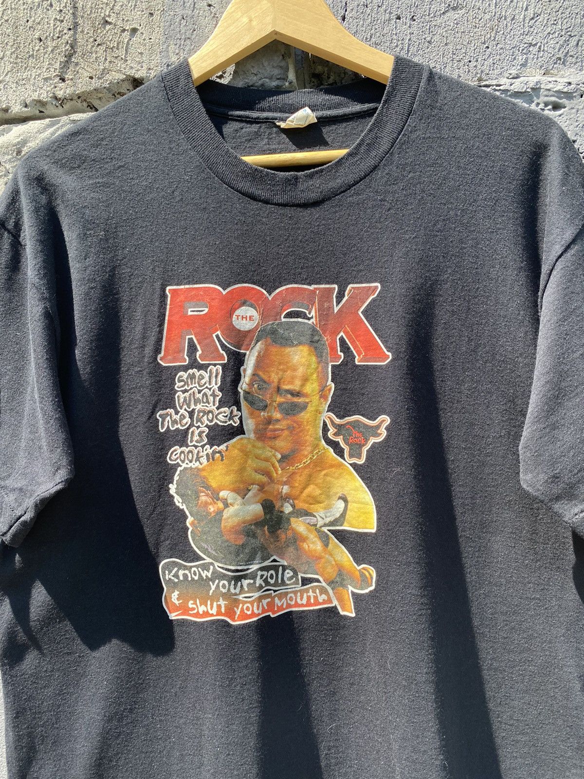 Band Tees × Vintage × WWF FREE SHIP‼️ Vintage 90s The Rock Dwayne Johnson Wrestling Tee Size US M / EU 48-50 / 2 - 5 Thumbnail