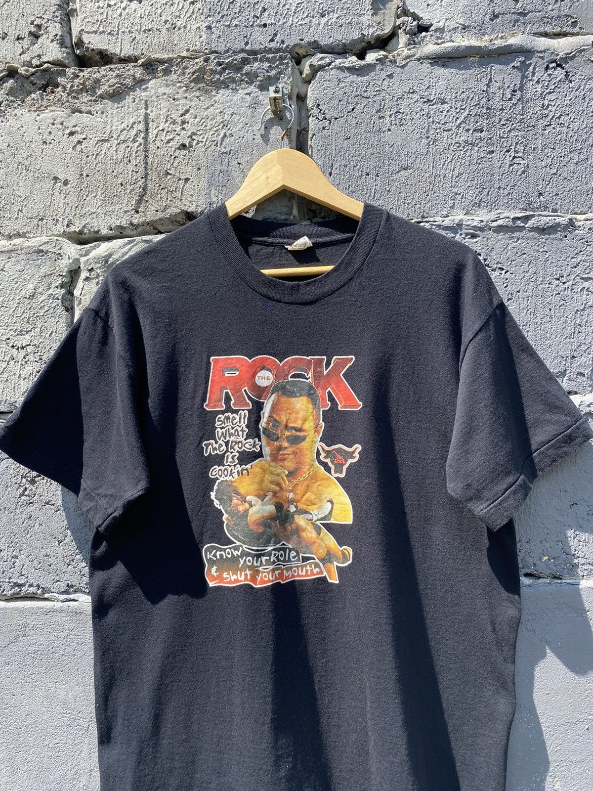 Band Tees × Vintage × WWF FREE SHIP‼️ Vintage 90s The Rock Dwayne Johnson Wrestling Tee Size US M / EU 48-50 / 2 - 3 Thumbnail
