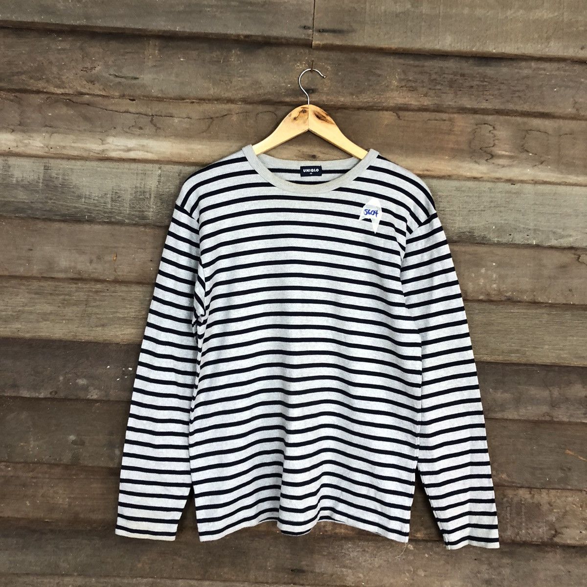 Uniqlo Uniqlo Stripe Black Grey Long vintage kurt cobain #5604 Size US M / EU 48-50 / 2 - 3 Thumbnail