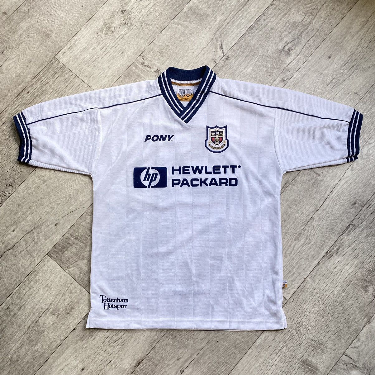 image of Rare Pony Tottenham Hotspur Fapl 1996 Katie 21 Number Jersey in White/Navy, Men's (Size Medium)