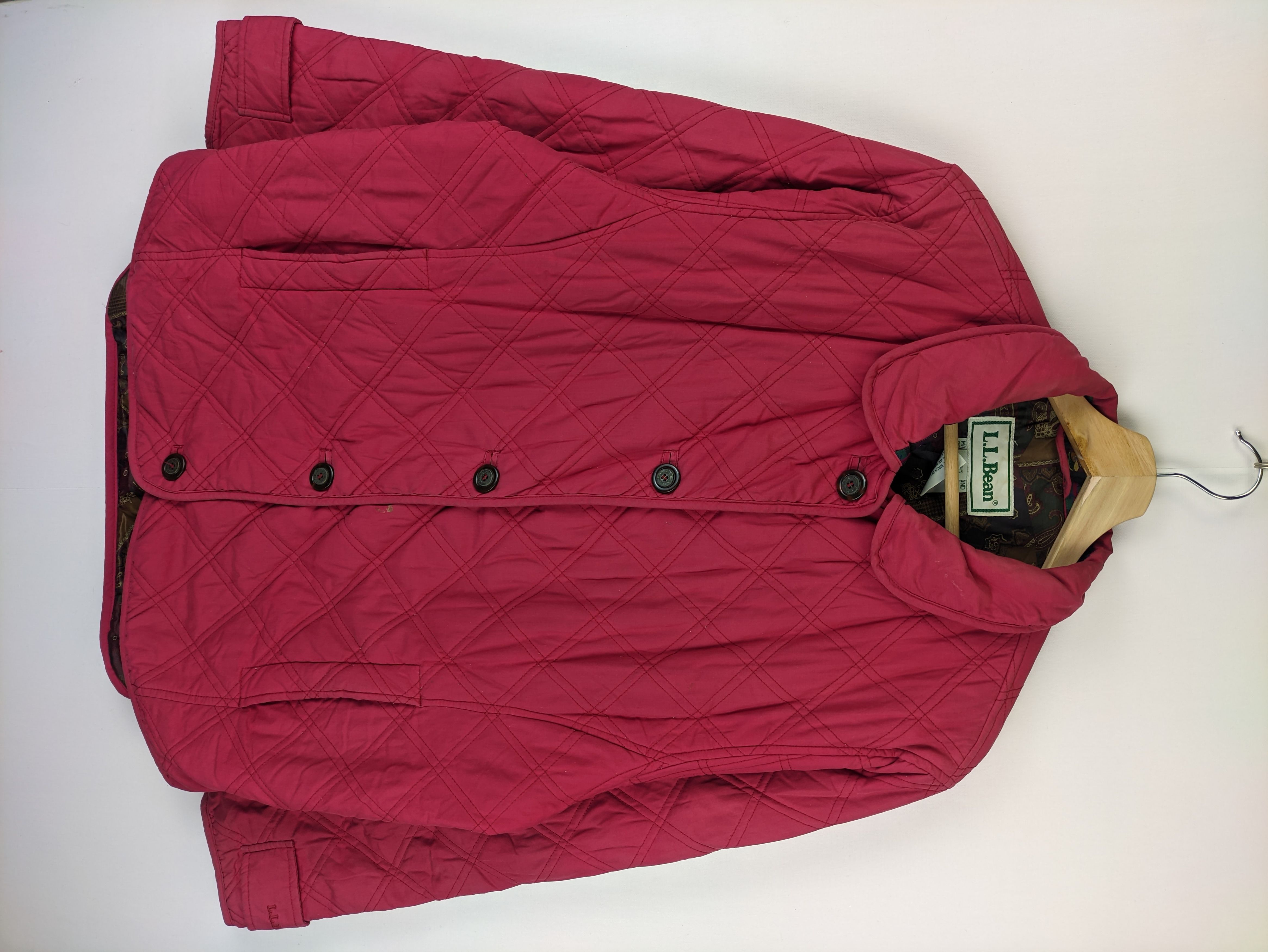 image of L L Bean x Vintage Stealsvintage Quilted Jacket Buton Up By L.l Bean in Red, Women's (Size Medium)