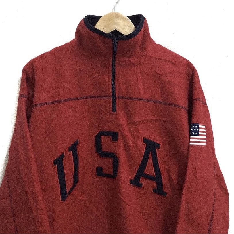 Vintage VINTAGE USA AMERICAN FLAG BIG LOGO FLEECE LONG SLEEVE Size US XL / EU 56 / 4 - 3 Thumbnail