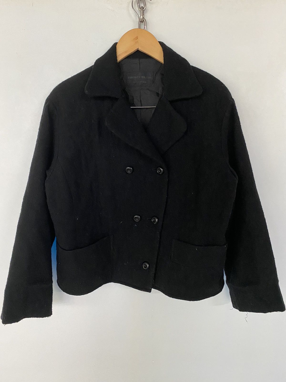 Japanese Brand Night Blue Long & Short Overcoat Jacket 2 in 1 Wool Style Size US M / EU 48-50 / 2 - 8 Thumbnail