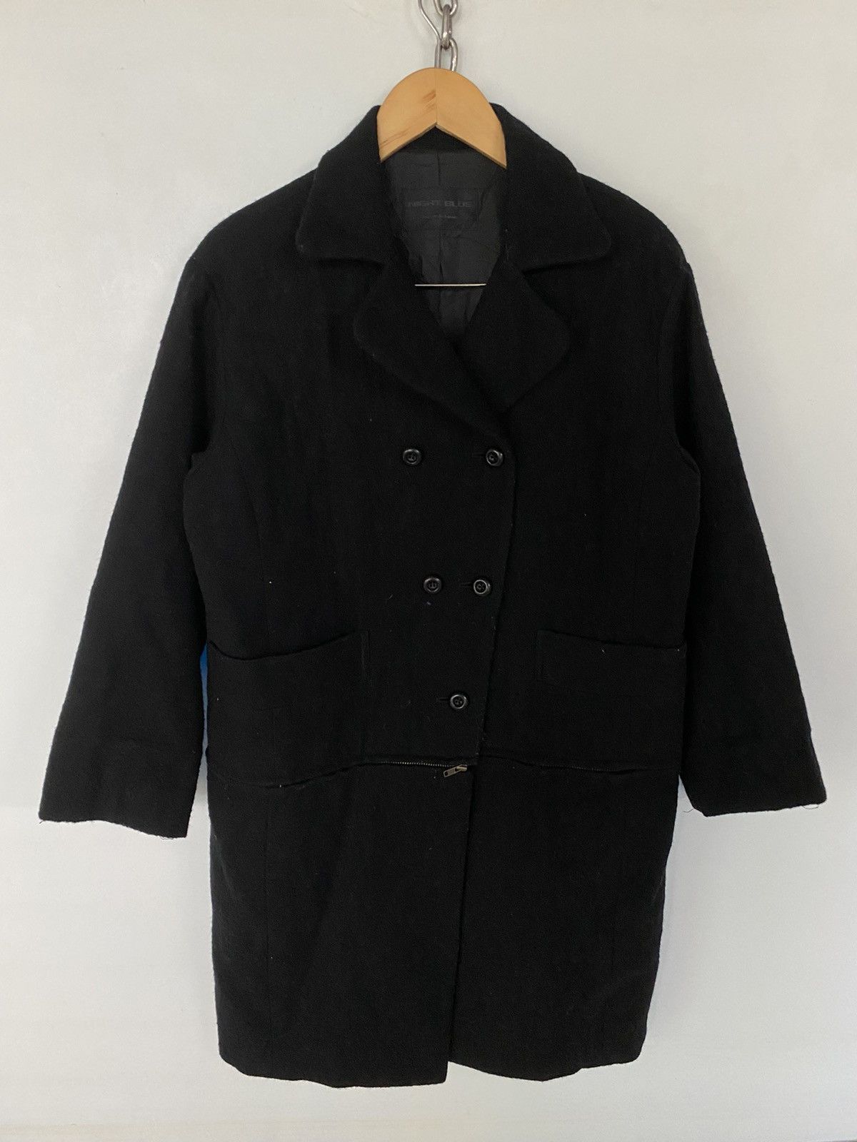 Japanese Brand Night Blue Long & Short Overcoat Jacket 2 in 1 Wool Style Size US M / EU 48-50 / 2 - 1 Thumbnail