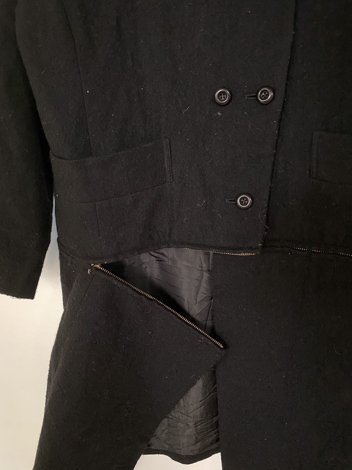 Japanese Brand Night Blue Long & Short Overcoat Jacket 2 in 1 Wool Style Size US M / EU 48-50 / 2 - 7 Thumbnail
