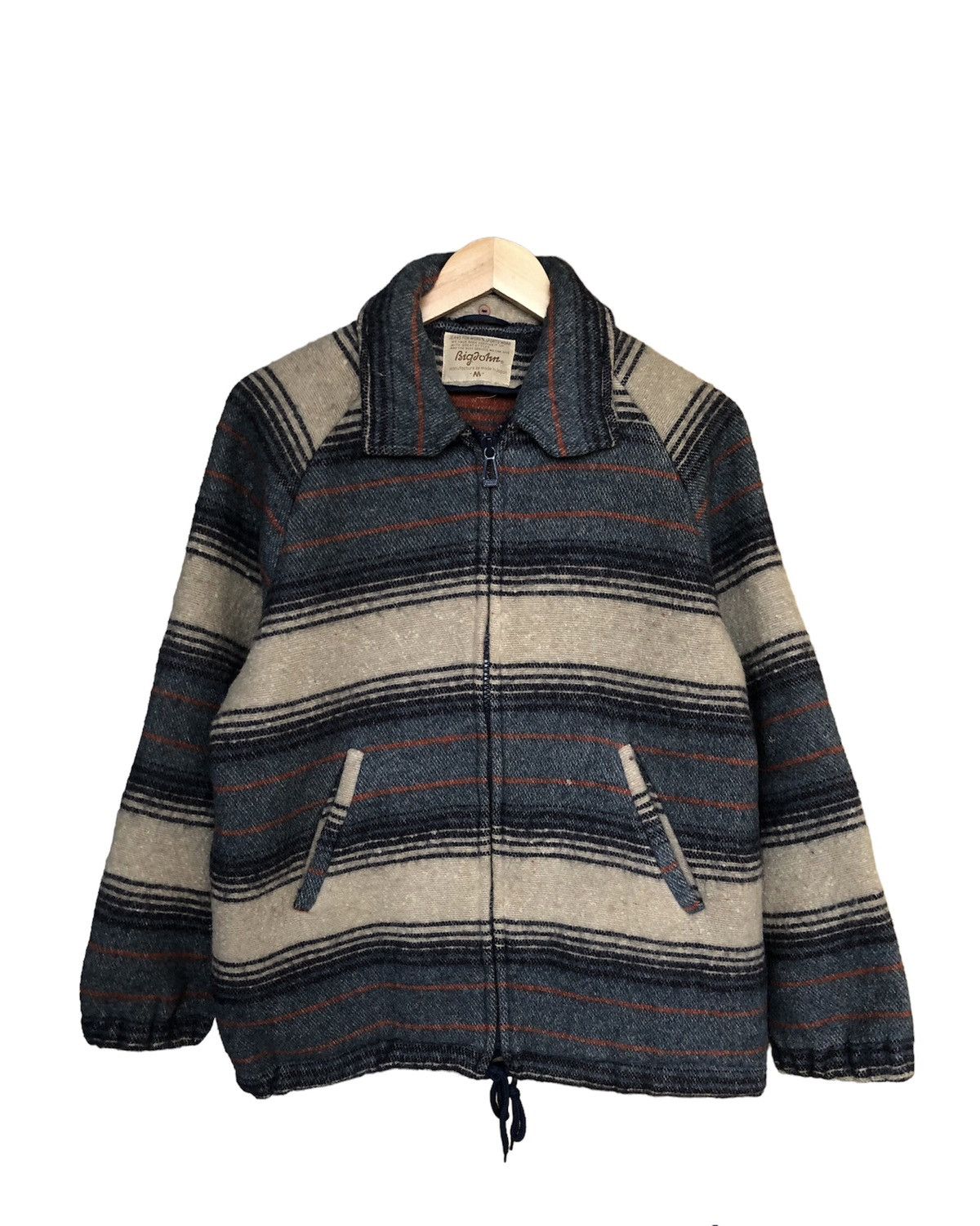 image of vintage Big John Native Strips Wool Jackets in Navajo, Men's (Size Medium)