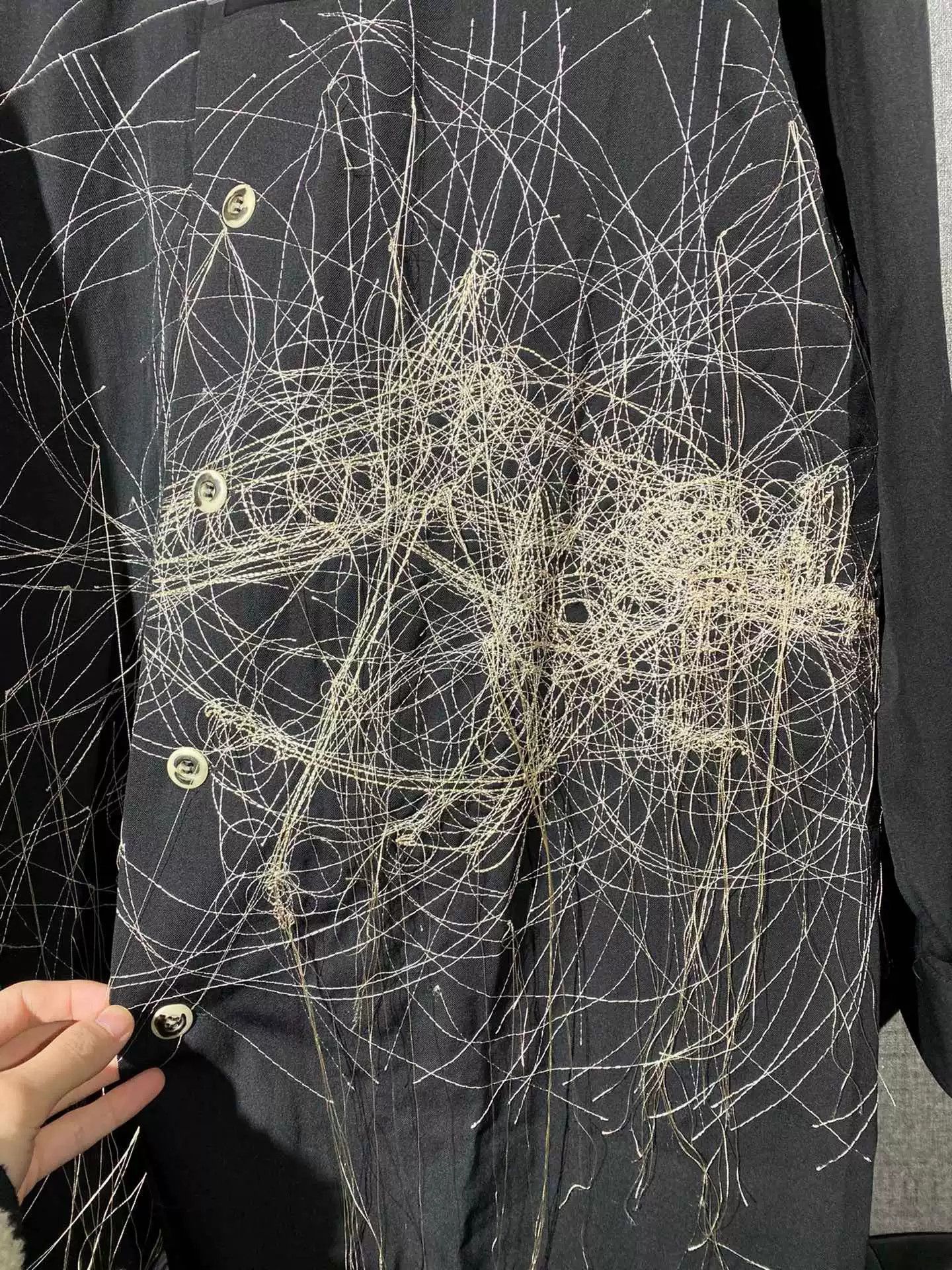Yohji Yamamoto Yohji Yamamoto Patterned Tassel Shirt Size US M / EU 48-50 / 2 - 3 Thumbnail