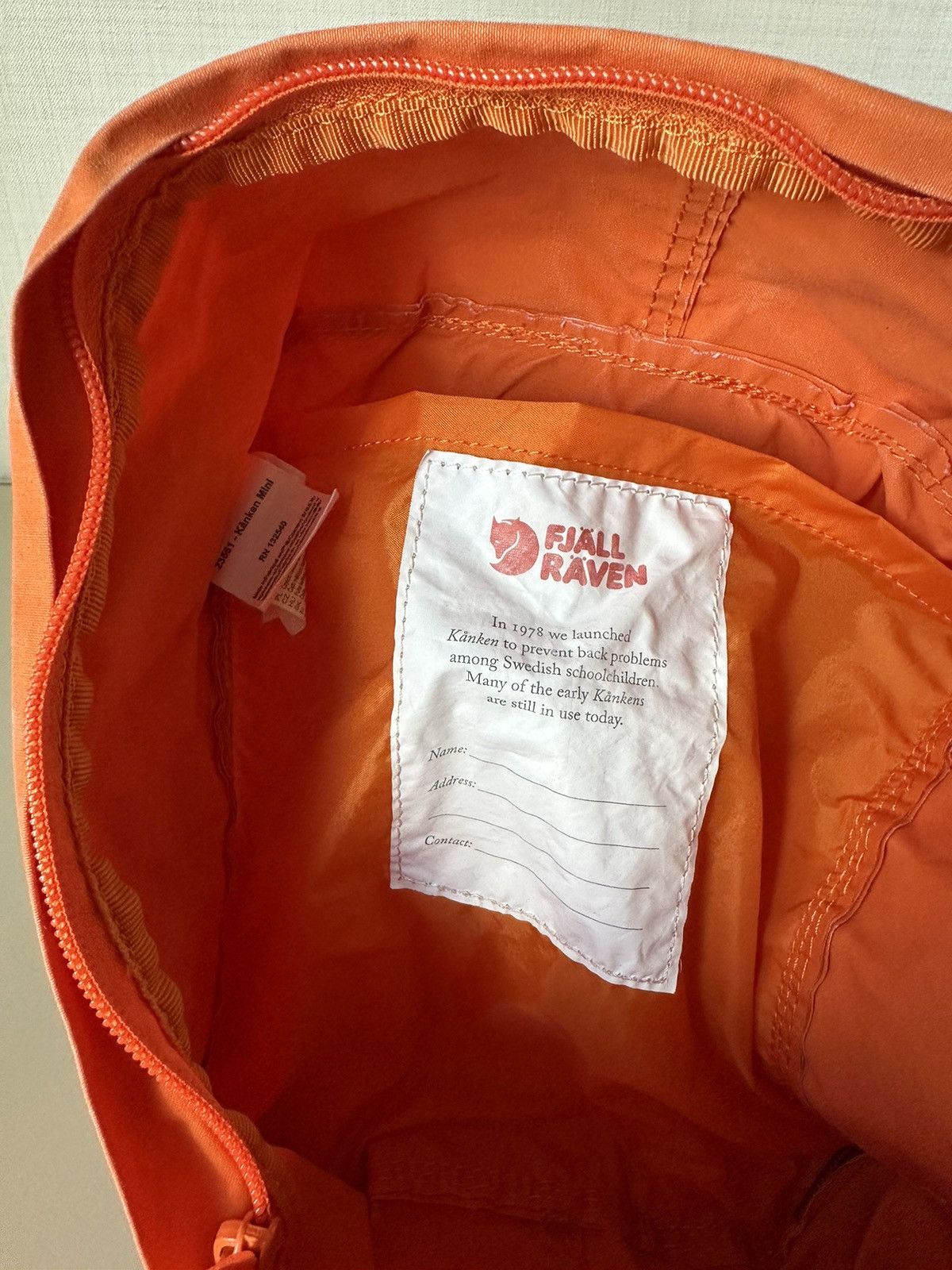 Fjallraven Fjallraven Kanken Mini Backpack Orange Size ONE SIZE - 11 Thumbnail