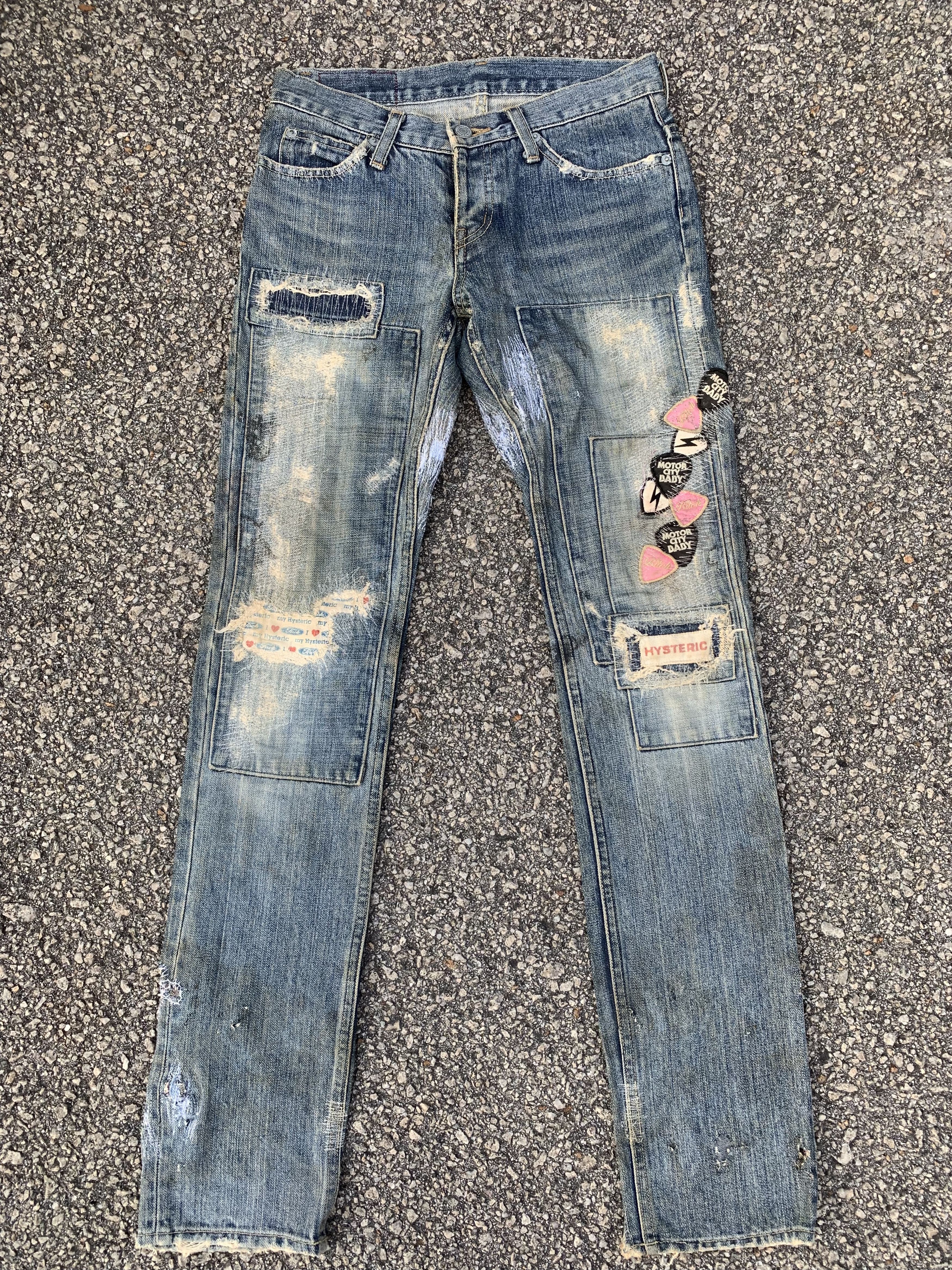 Hysteric Glamour KINKY HYSTERIC GLAMOUR DISTRESSED DENIM DOUBLE KNE VINTAGE Size 28" / US 6 / IT 42 - 1 Thumbnail