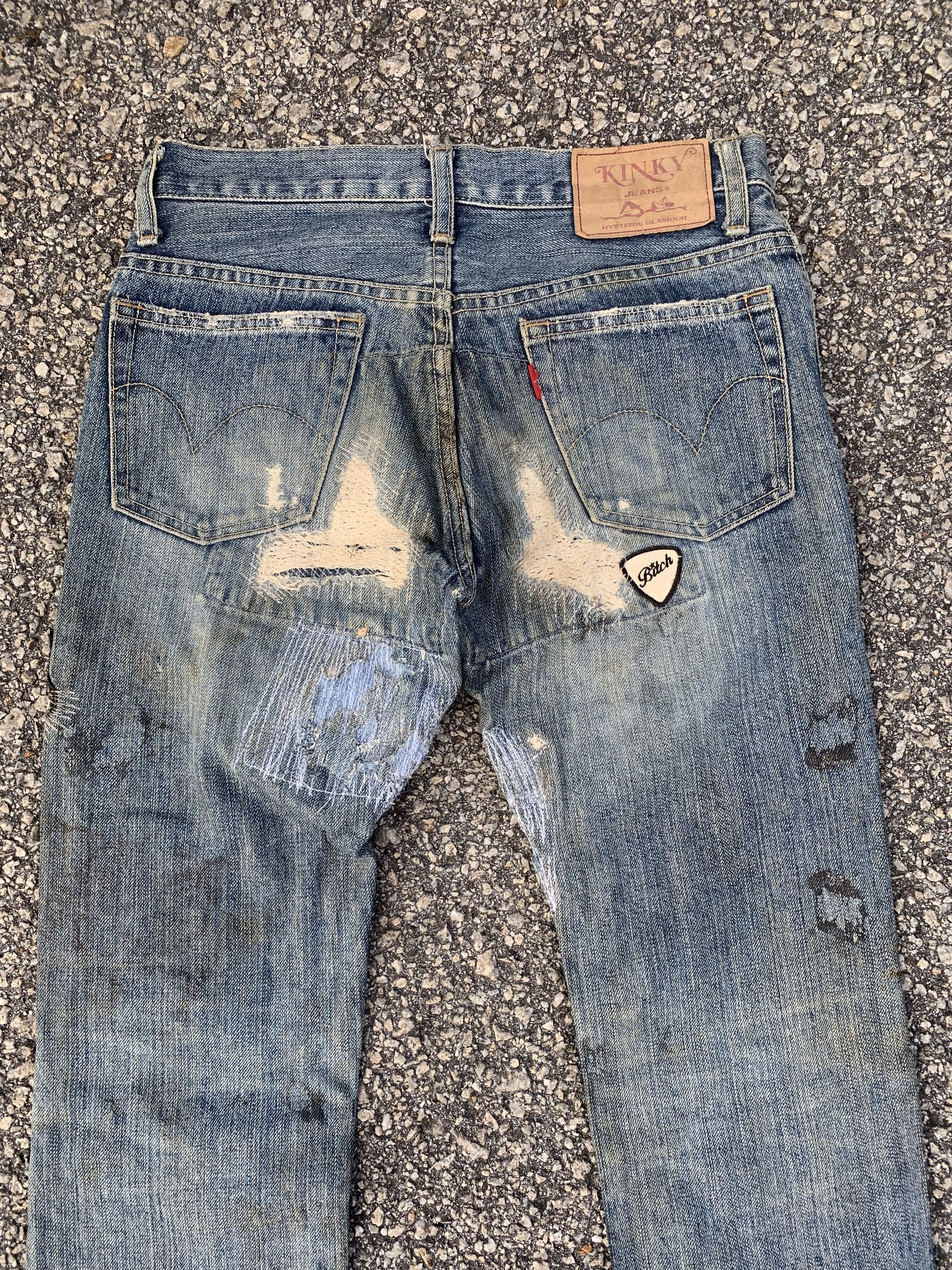 Hysteric Glamour KINKY HYSTERIC GLAMOUR DISTRESSED DENIM DOUBLE KNE VINTAGE Size 28" / US 6 / IT 42 - 10 Thumbnail