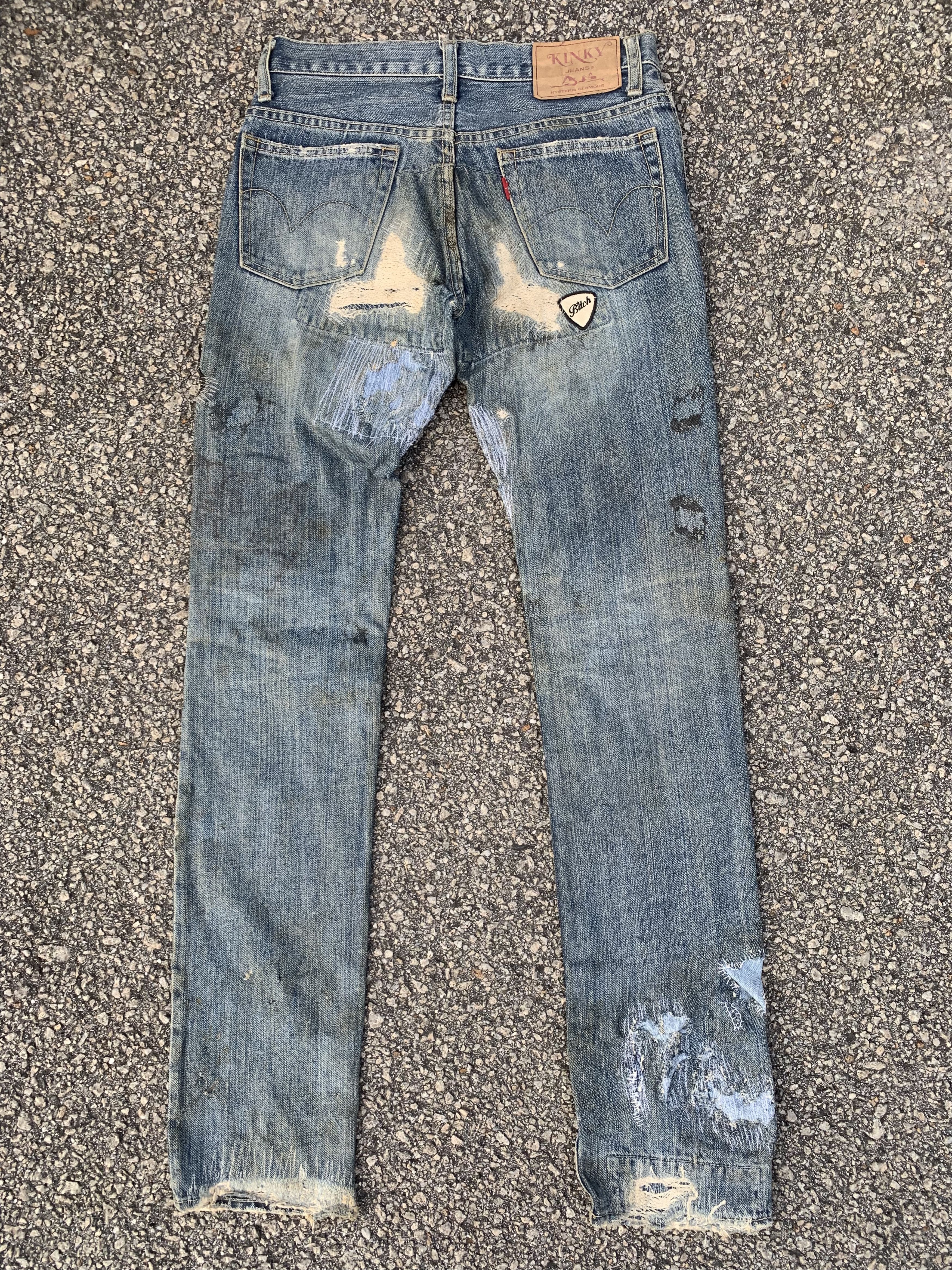 Hysteric Glamour KINKY HYSTERIC GLAMOUR DISTRESSED DENIM DOUBLE KNE VINTAGE Size 28" / US 6 / IT 42 - 5 Thumbnail