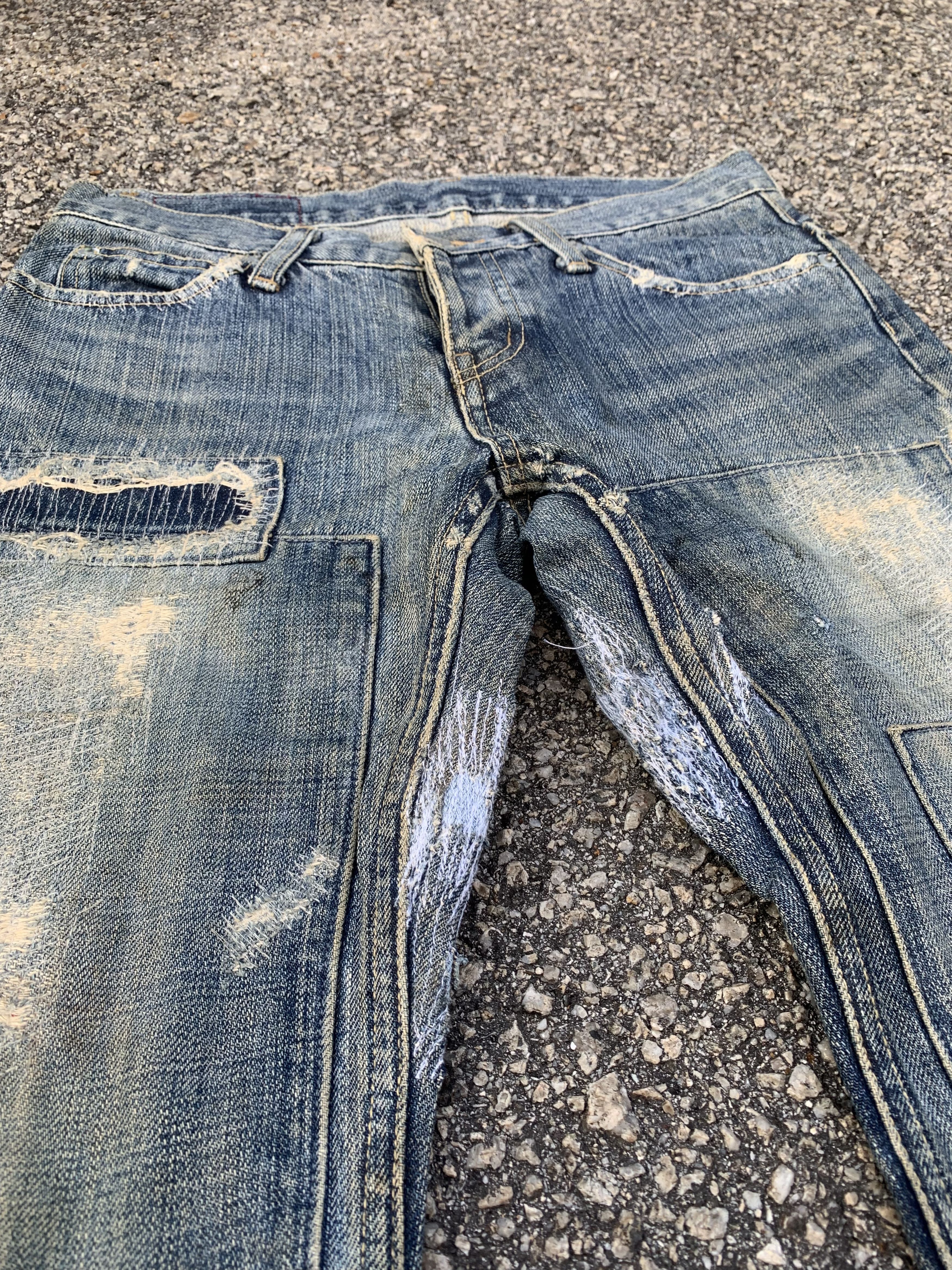 Hysteric Glamour KINKY HYSTERIC GLAMOUR DISTRESSED DENIM DOUBLE KNE VINTAGE Size 28" / US 6 / IT 42 - 7 Thumbnail